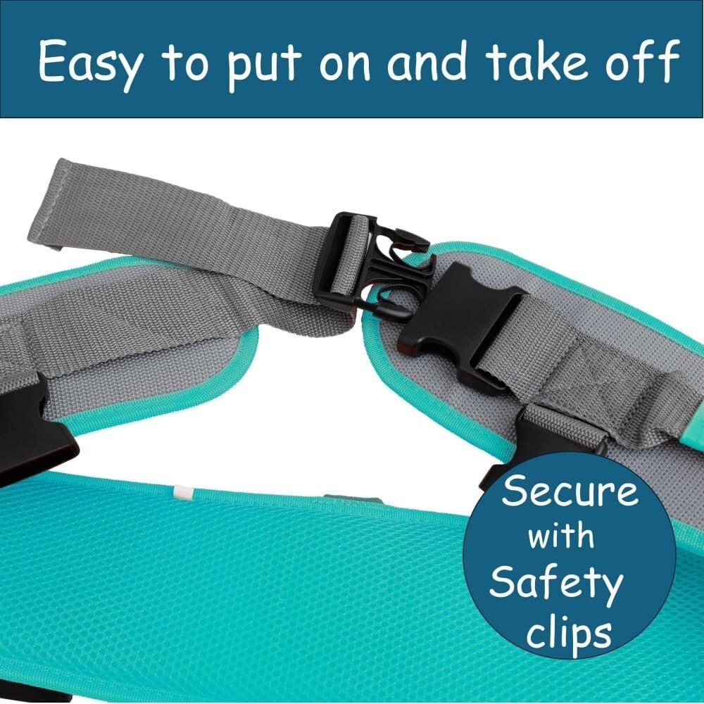 Gait Belt with Handles XL 39″-47″ Green for Elderly Transfer & Physical Therapy