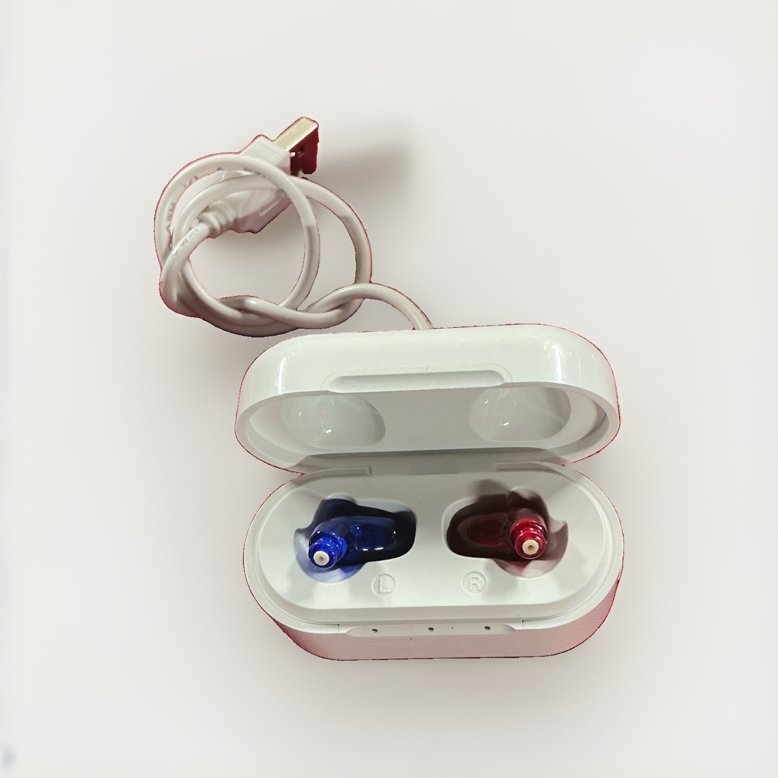 Nano Hearing Aids ITE Pair Rechargeable w/ Charging Case & Charging Cable