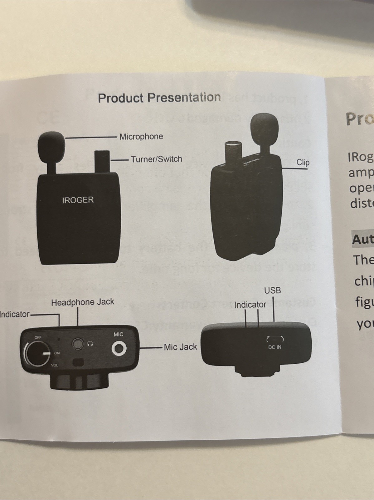 Iroger Hearing/Sound Amplifier Rechargeable Hearing Assistance Device OPEN BOX
