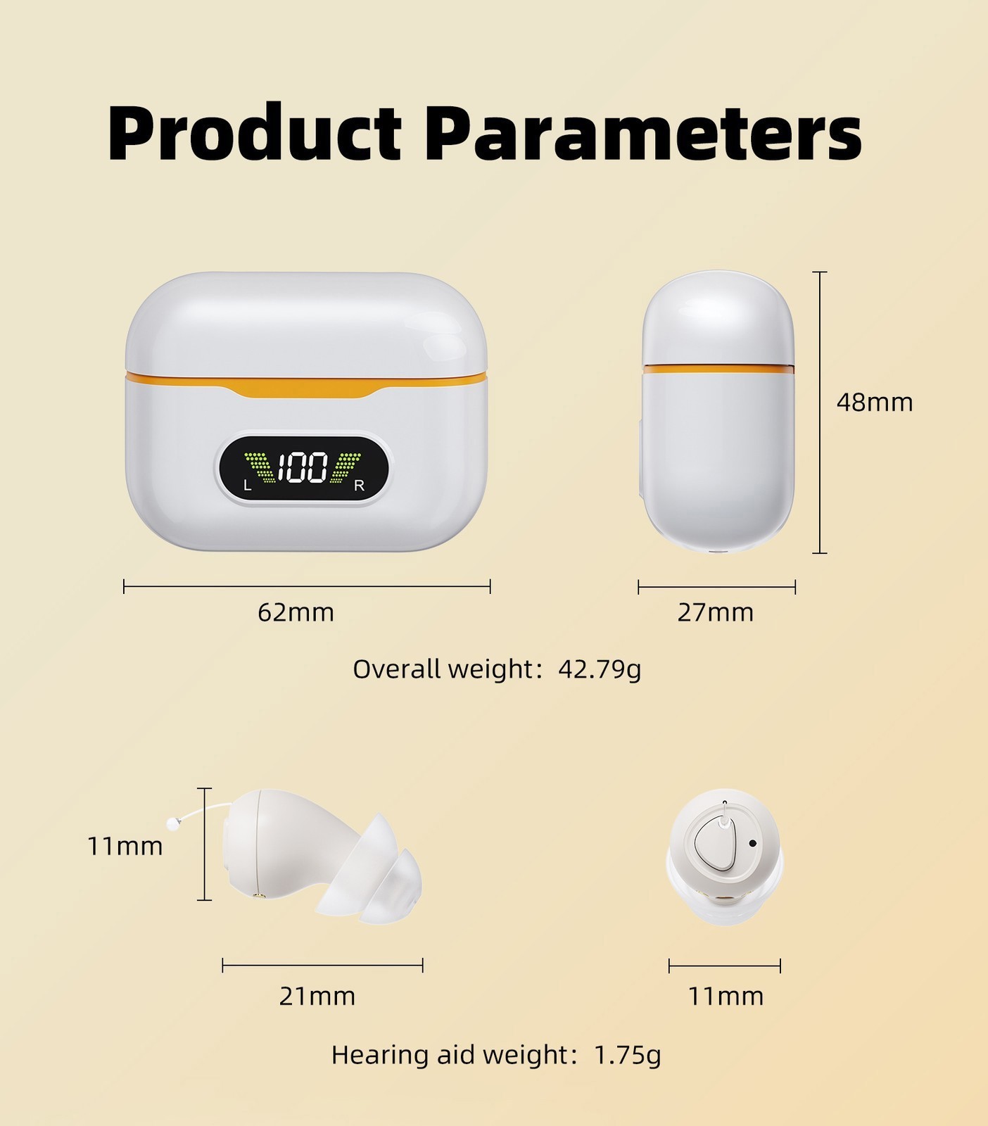 Hearing Aids Rechargeable UV Case Digital Noise Canceling
