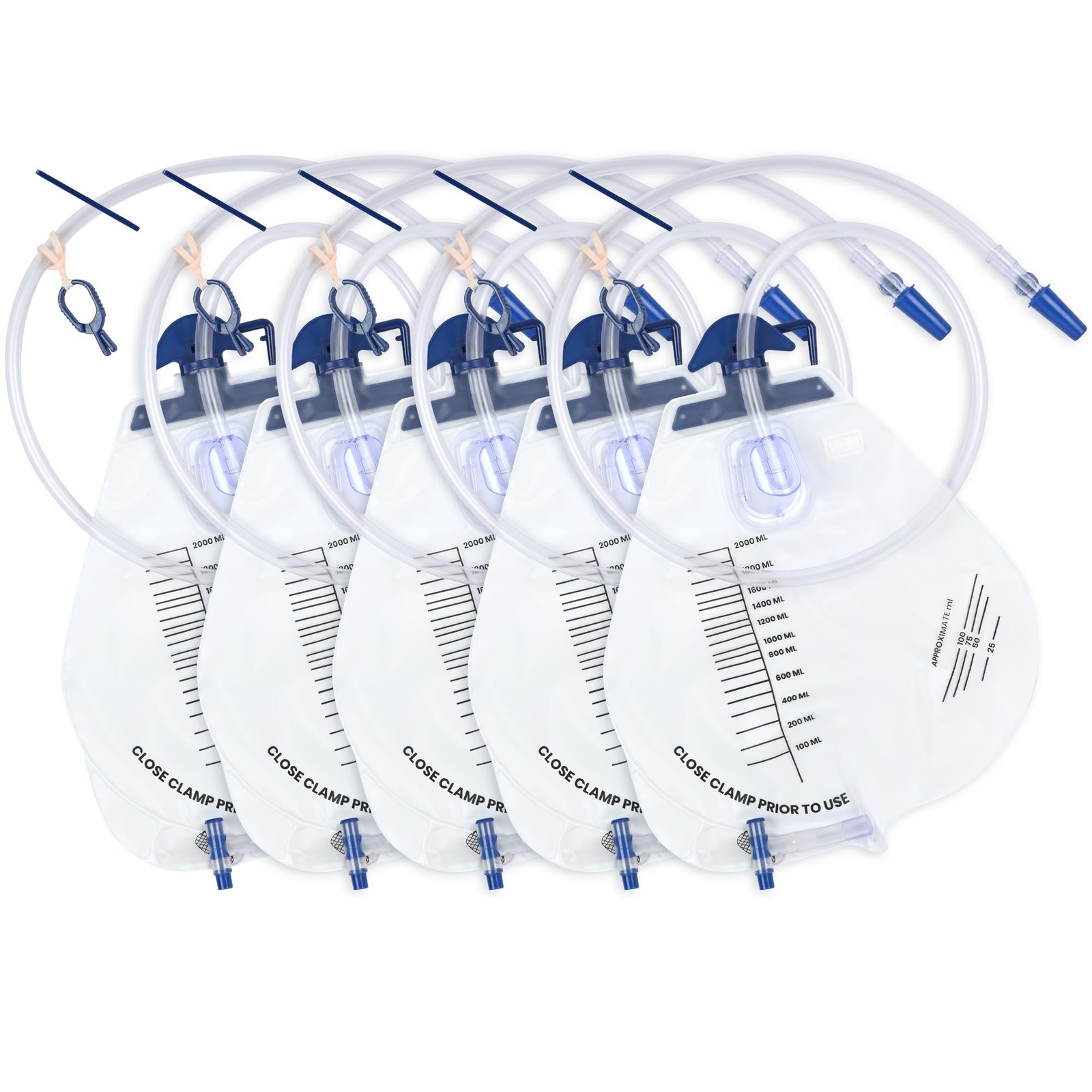 Catheter Bags for Men and Women 2000mL Urinary Drainage Bags, Enhanced Anti-R…