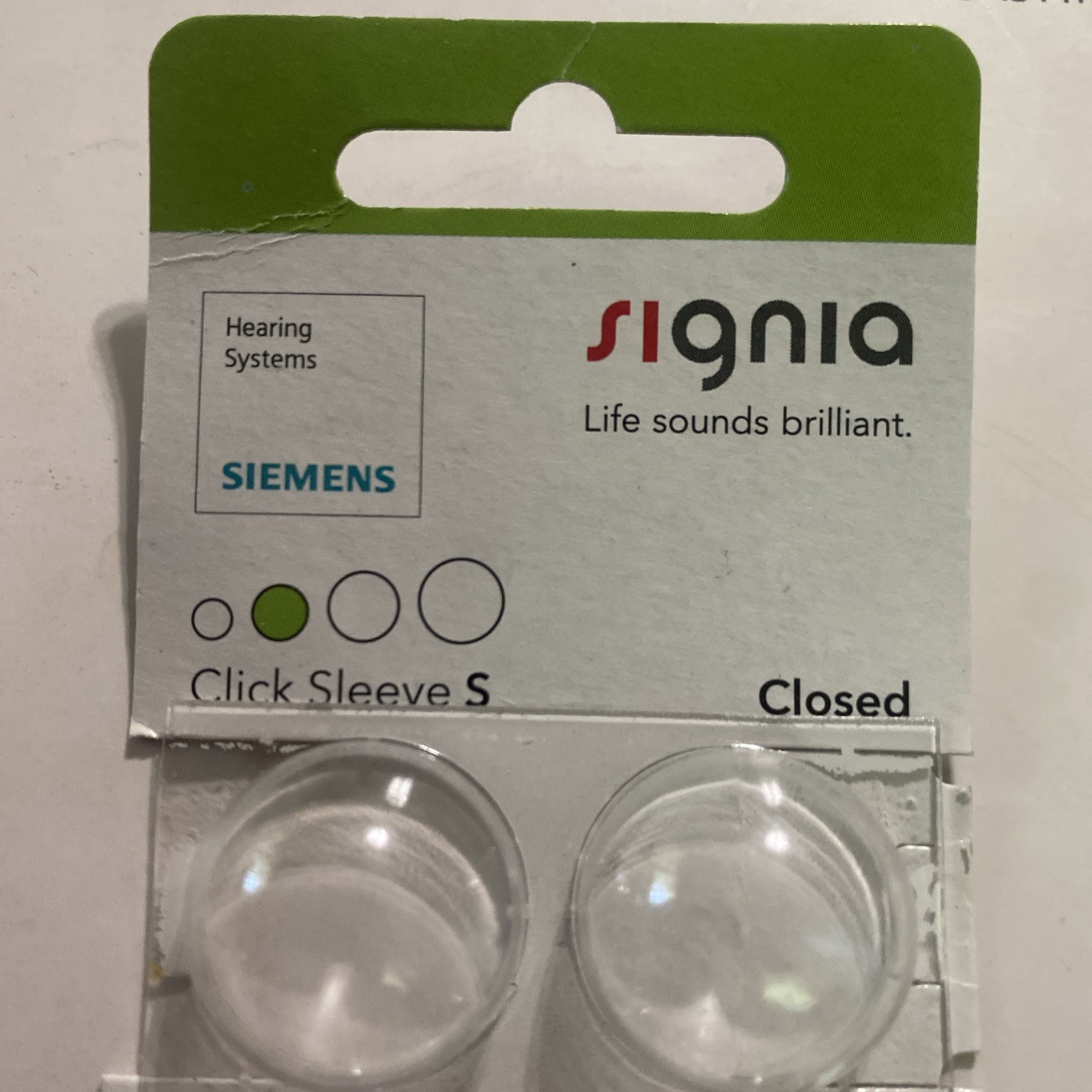 Siemens Signia Connexx Hearing Aid Click Sleeve Domes Tips for Silk Small Closed