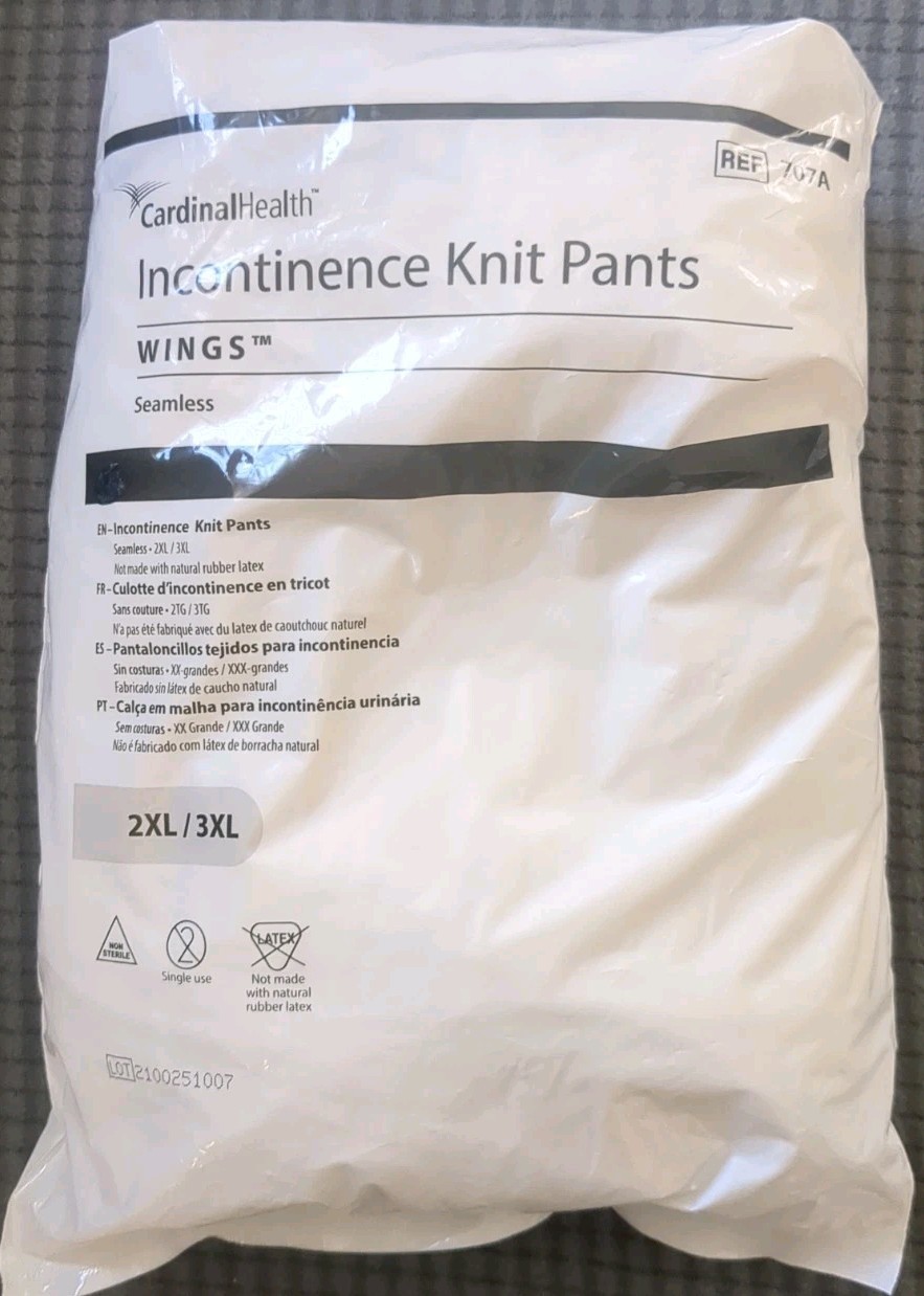 9 Incontinence Knit Pants with Wings Postpartum 2XL/3XL Seamless Stretch 1 Use