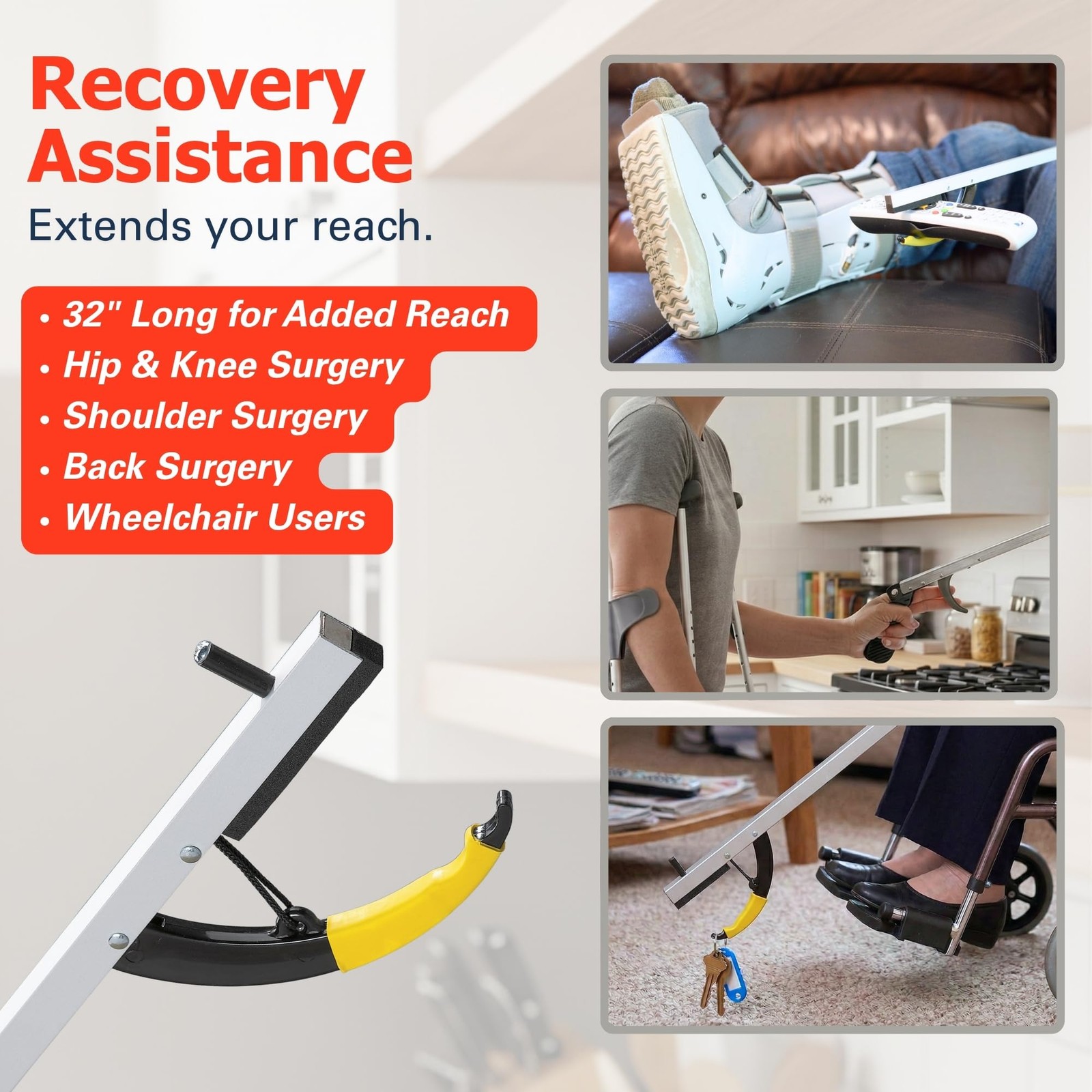 Reacher, 32″ Lightweight Grabber Reacher Tool with Magnetic Tip, Ergonomic Gr…