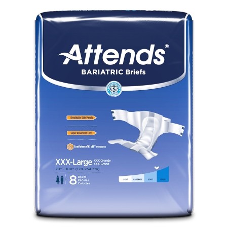 Unisex Adult Incontinence Brief Attends® Bariatric 3X-Large Disposable Heavy Abs