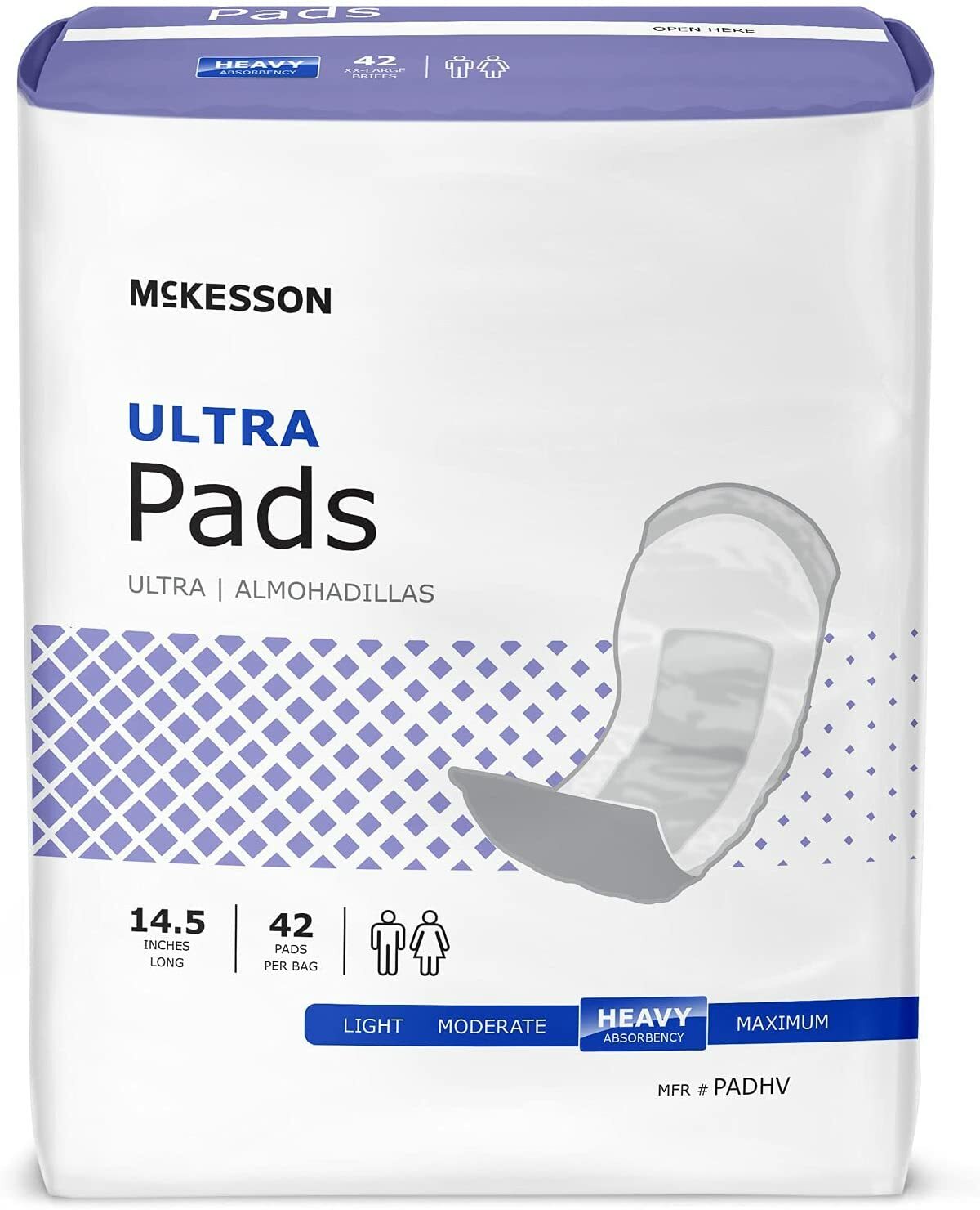 McKesson Ultra Bladder Control Pad, 14.5 in Polymer Unisex Disposable, Bag of 42