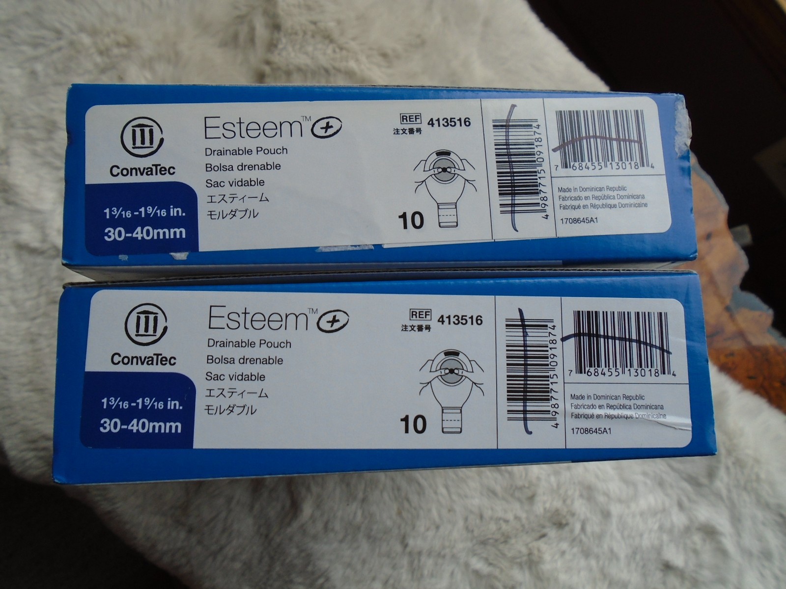 2 Boxes of 10 ConvaTec Esteem Ostomy Drainable Pouch 30-40mm Opening 413516 NEW