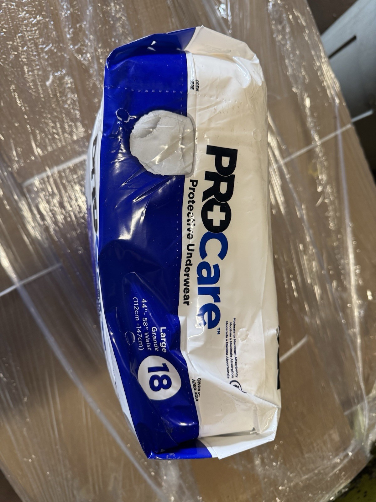 Procare ~ Protective Underwear ~ Pack Of 18~ Size Large 44″ – 58” (112cm-147cm)