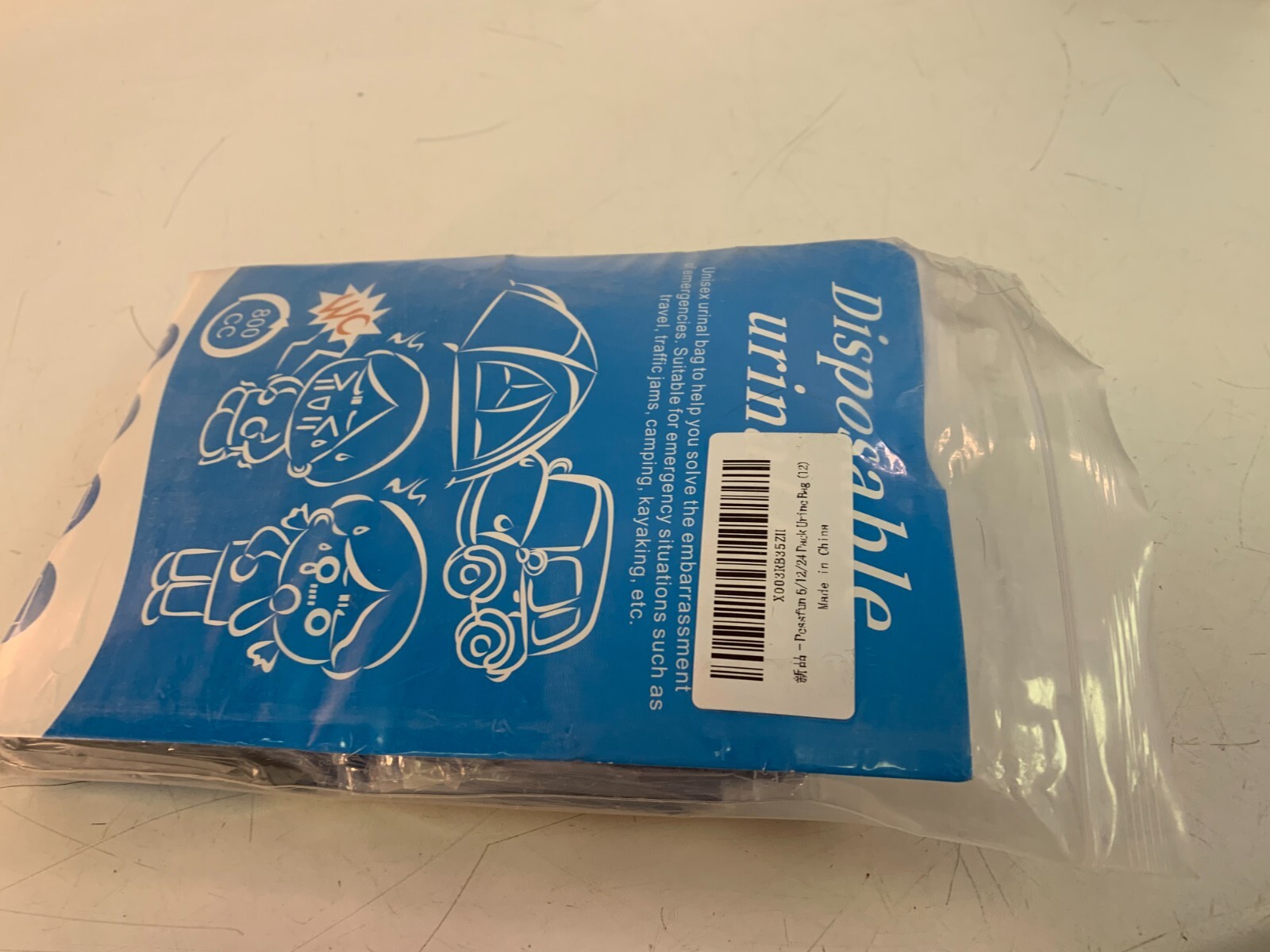 6 Pack Disposable Urine Bags, 800ML Pee Bags for Travel for Men Women, Disposab