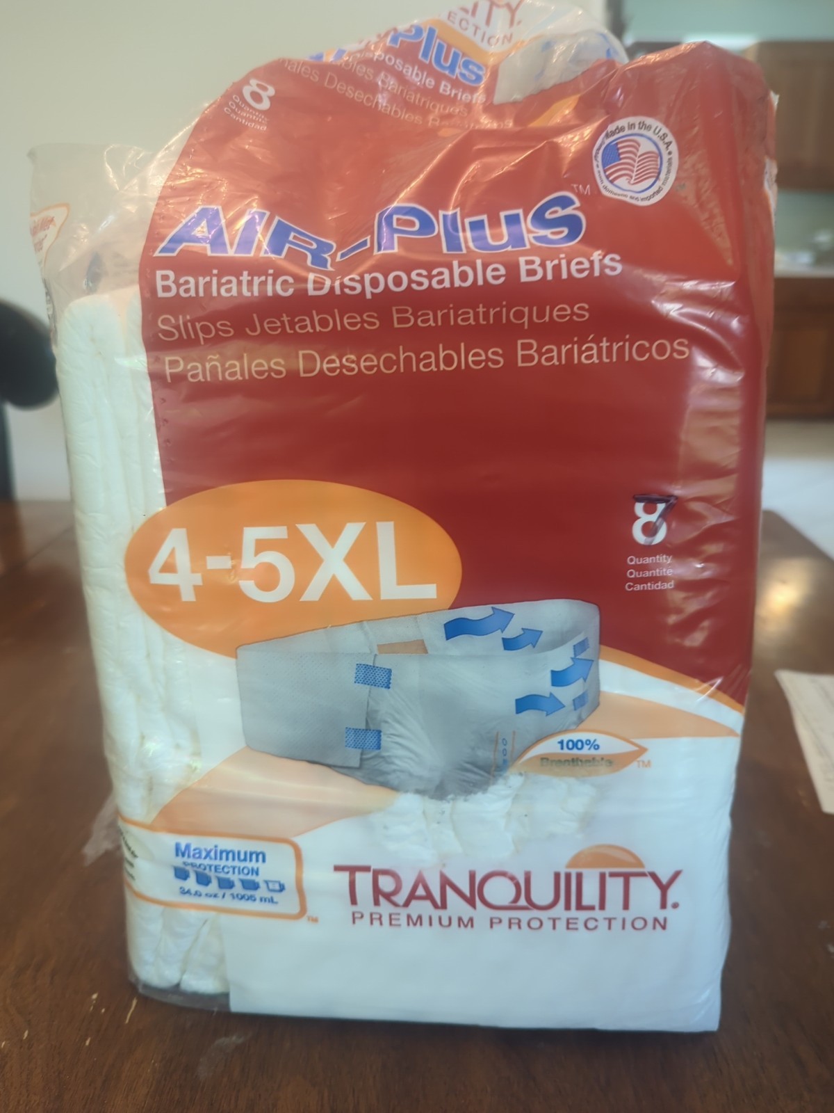 Tranquility Air-Plus Bariatric Briefs 4-5XL, 70 to 108 Inch, 34oz Capacity