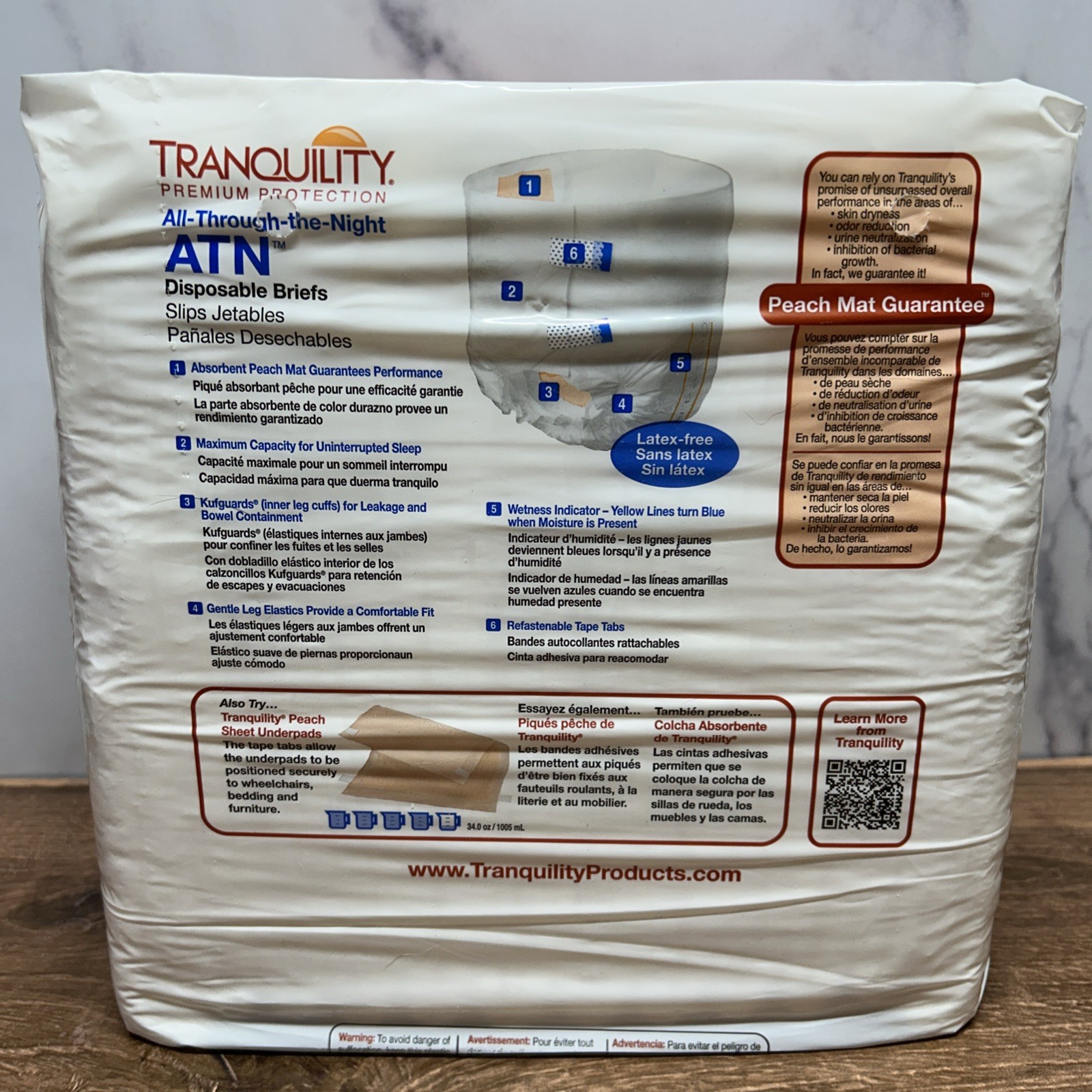 NEW Tranquility ATN Disposable Adult Diapers Briefs with Tabs 12 Count Medium
