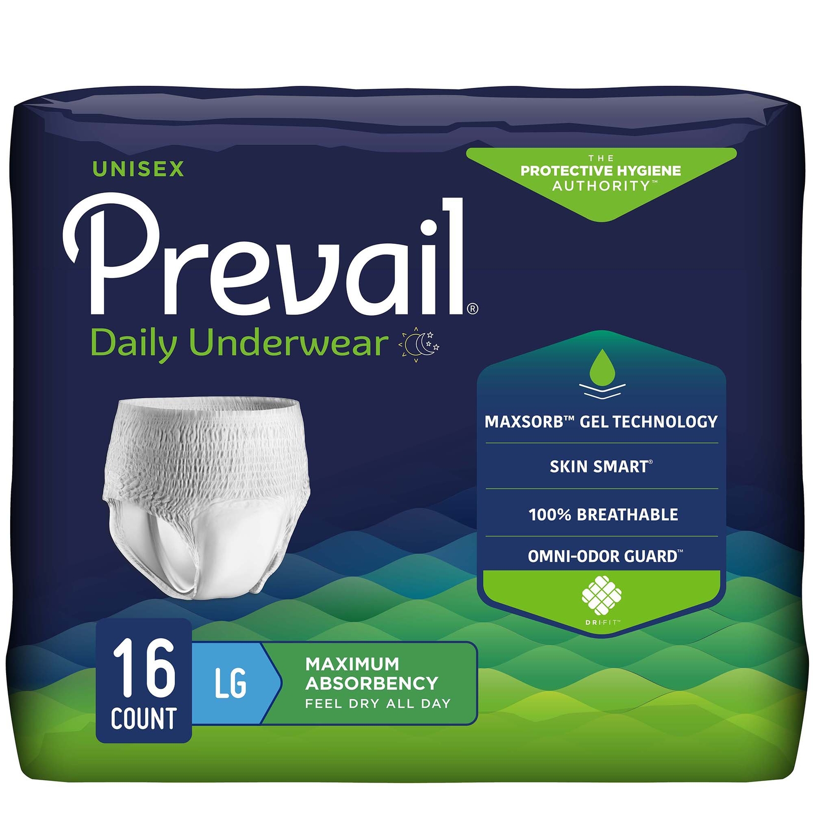 Prevail Disposable Underwear Large Maximum 16 Ct
