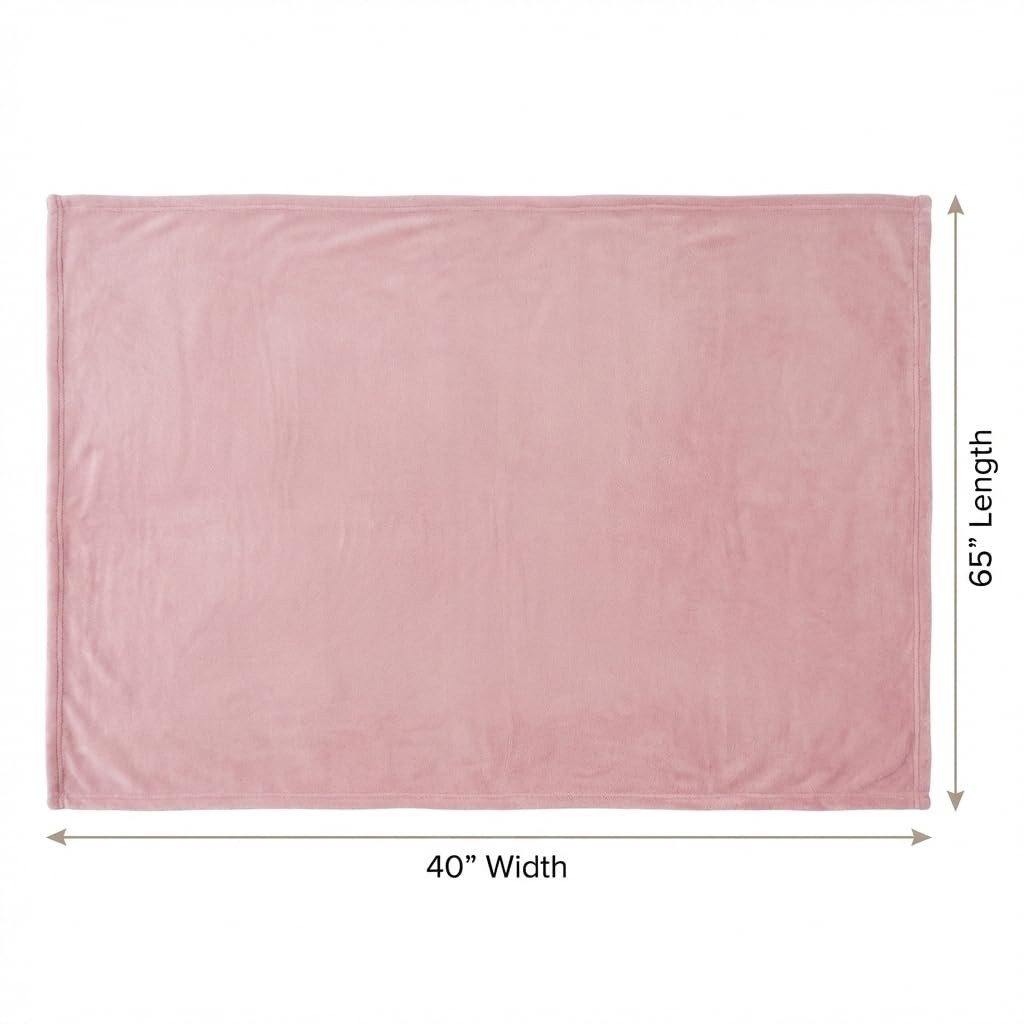 EverSnug Travel Blanket and Pillow – Adult size (65″ x 40″), Light Pink