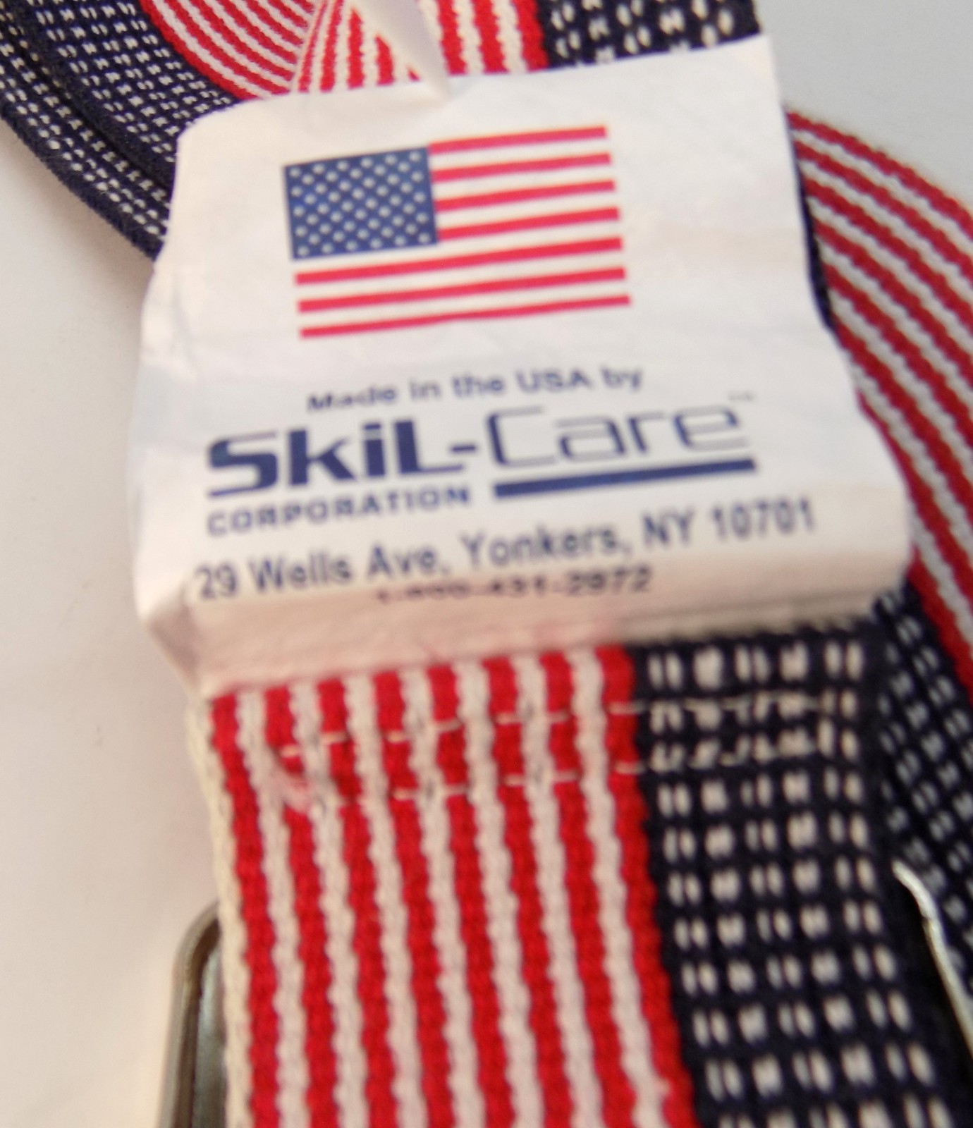 Skil Care Gait Transfer Belt 2X60 In Quick Release DELRIN Buckle Strap Patriotic