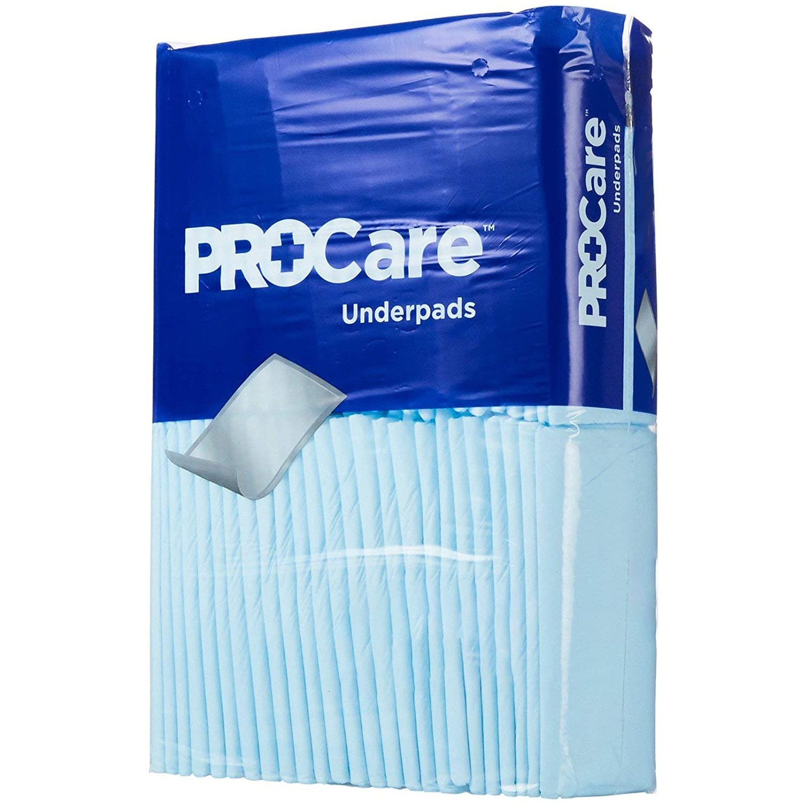 ProCare Incontinence Underpads, Moisture-Proof, Light Absorbency, Blue, 21 x 36″