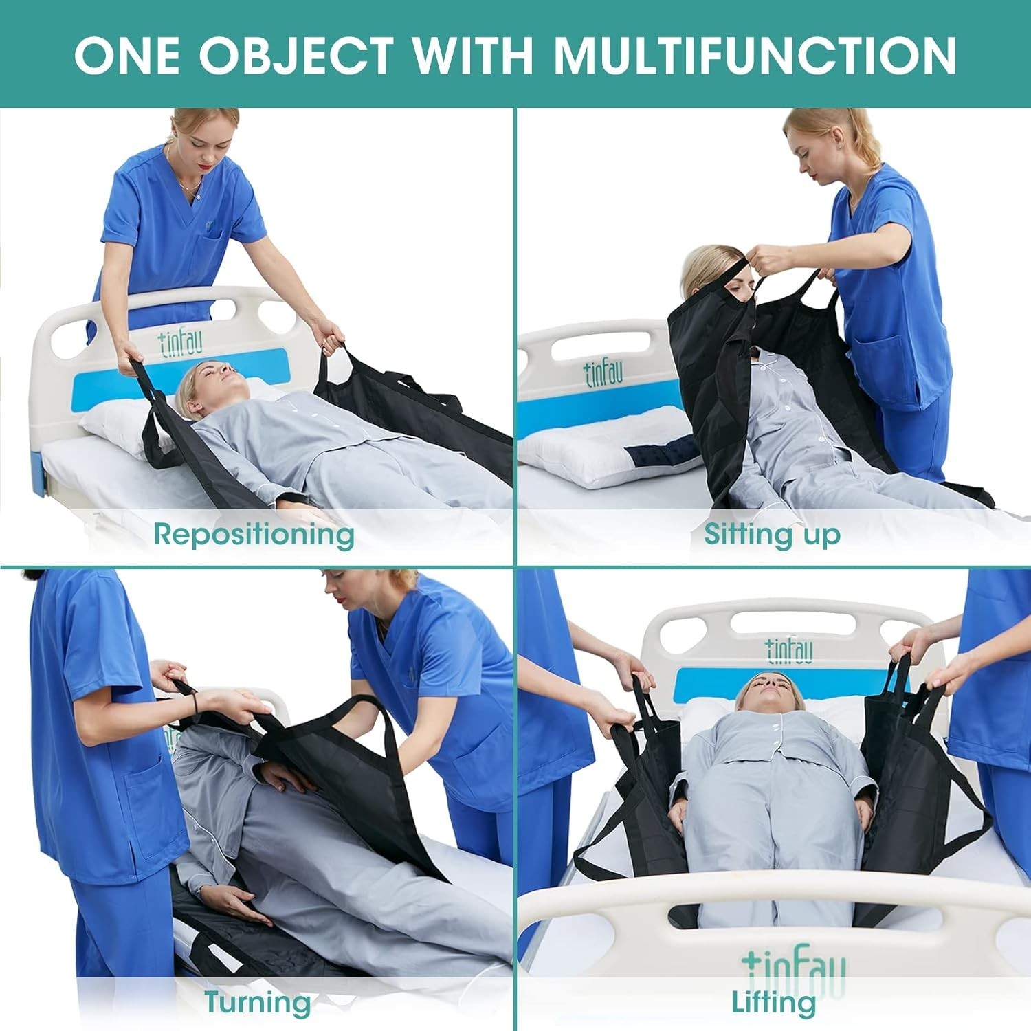 45″ x 36″ Positioning Bed Pad with Handles Washable Draw Sheets for Hospital …