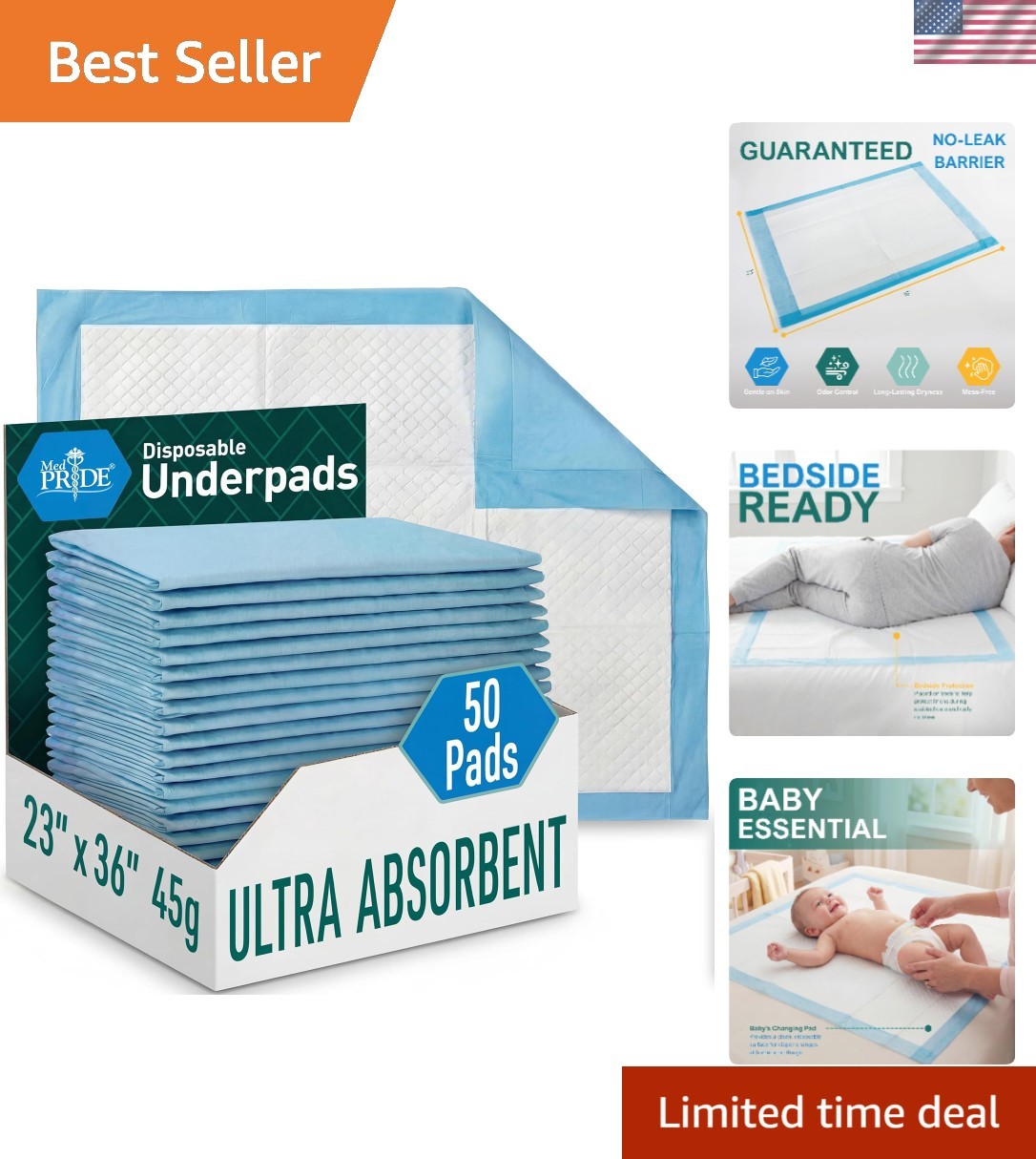 Comfortable Disposable Chux Pads 23in x 36in – Perfect for Pets, Adults & Kids