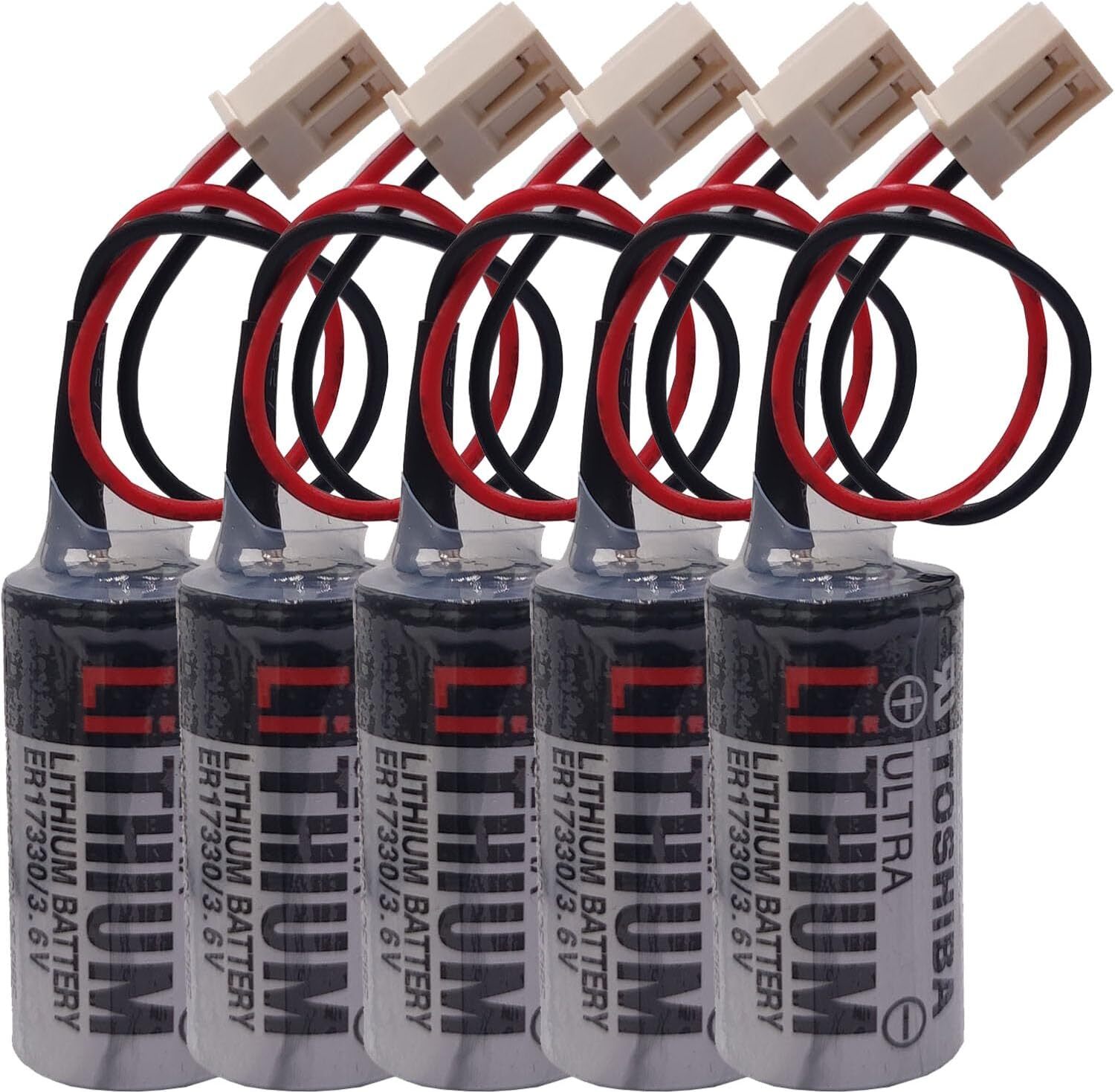 5x ER17330V 3.6V 2/3AA Battery w/ White Plug for EPSON R13ZA00600300 Battery