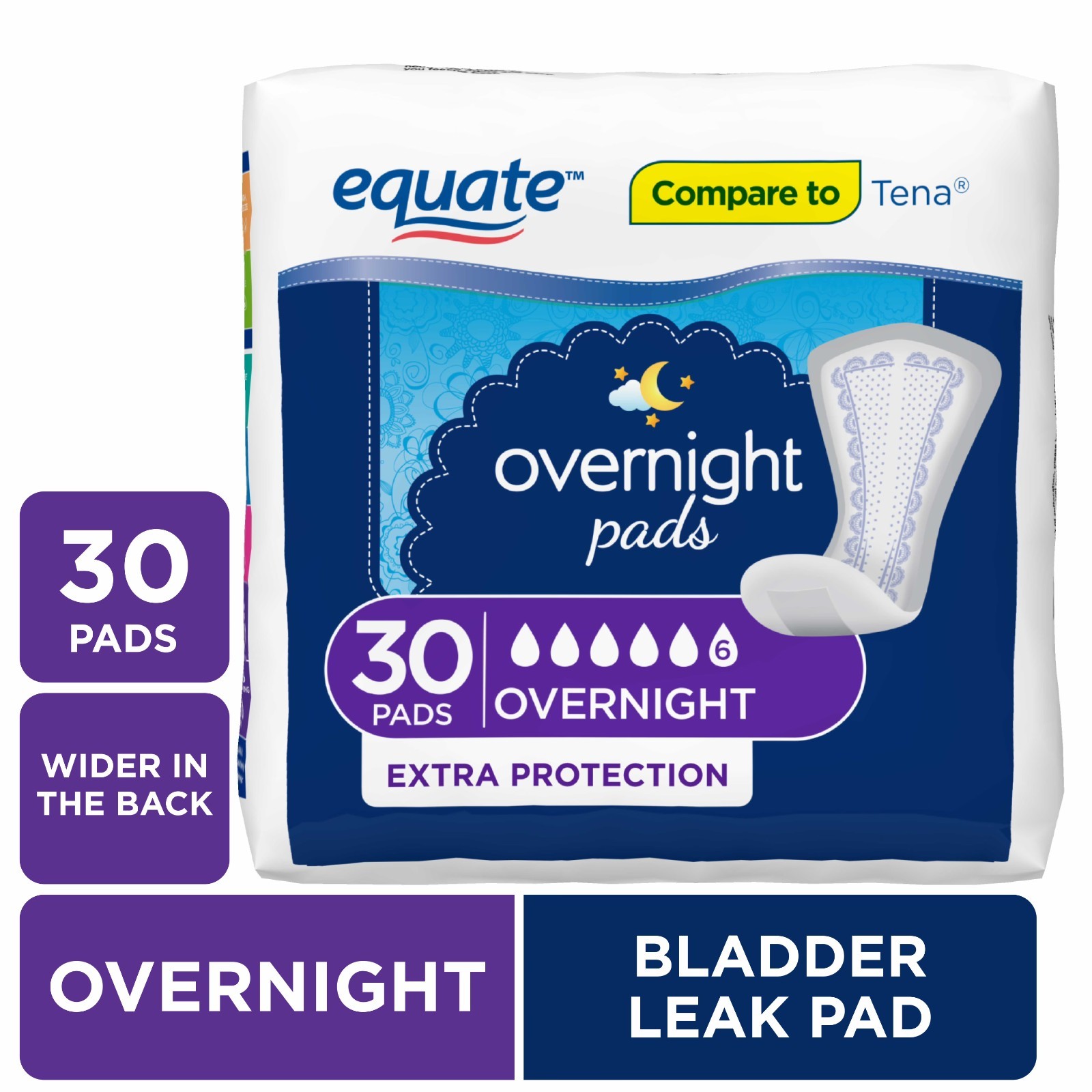 Women Incontinence Pads Overnight 30ct