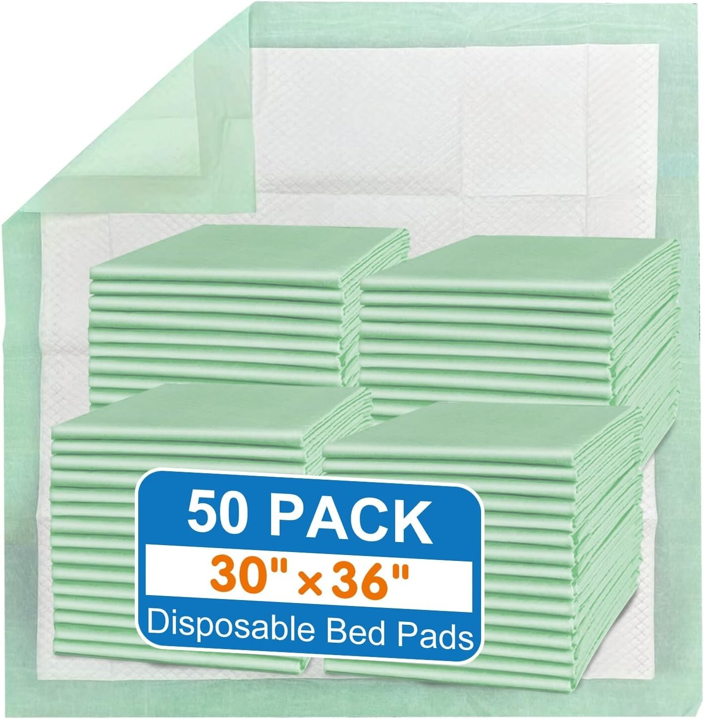 Comfortable and Absorbent 30″x36″ Disposable Bed Pads – 50 Pack for All Ages