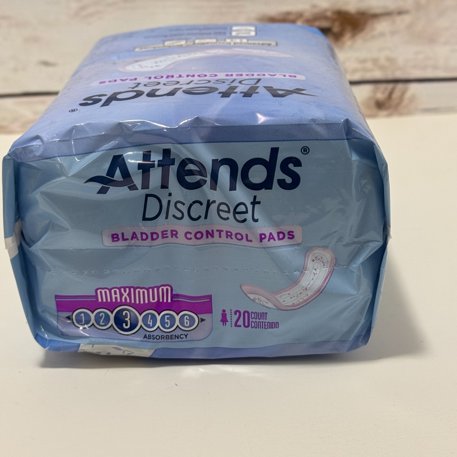 Attends ADPMAX Discreet Bladder Control Pads Maximum Panty Liner Pad Pack of 20