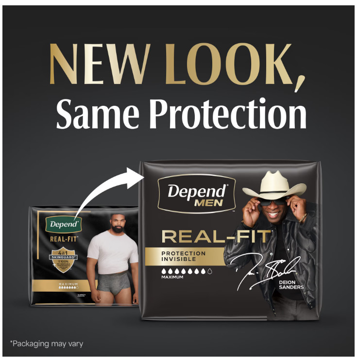 Depend Real Fit Incontinence Underwear for Men, Adult Diapers, L/XL, 52 Count