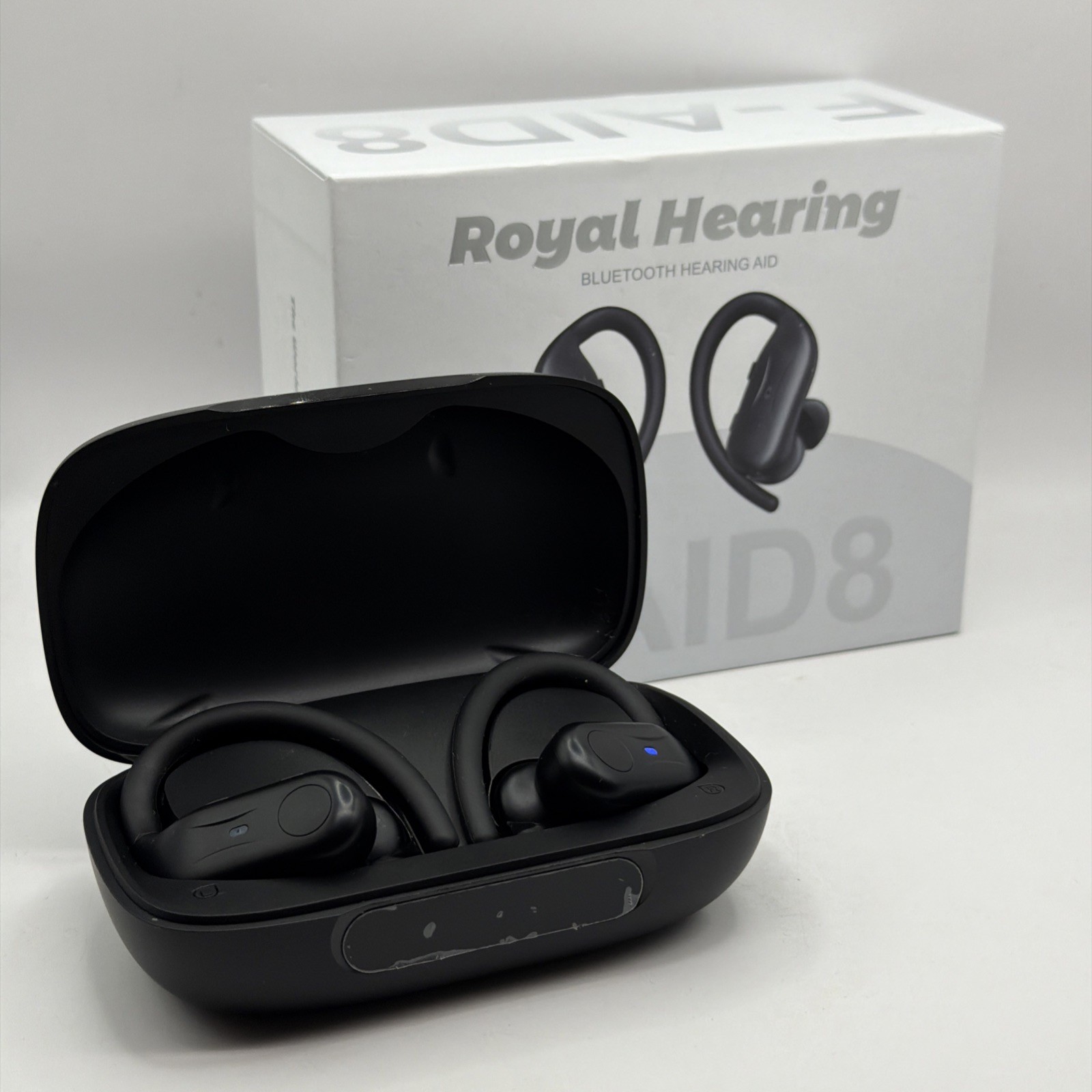 Royal Hearing F-aid 8 Bluetooth Hearing Aid With Charging Case – Black