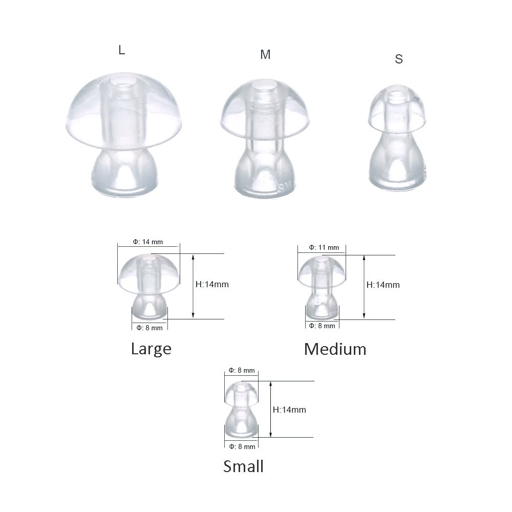（6pcs/lot）Hearing Aid Ear Tips Silicone Earplug Domes for BTE,ITE and Pocket …