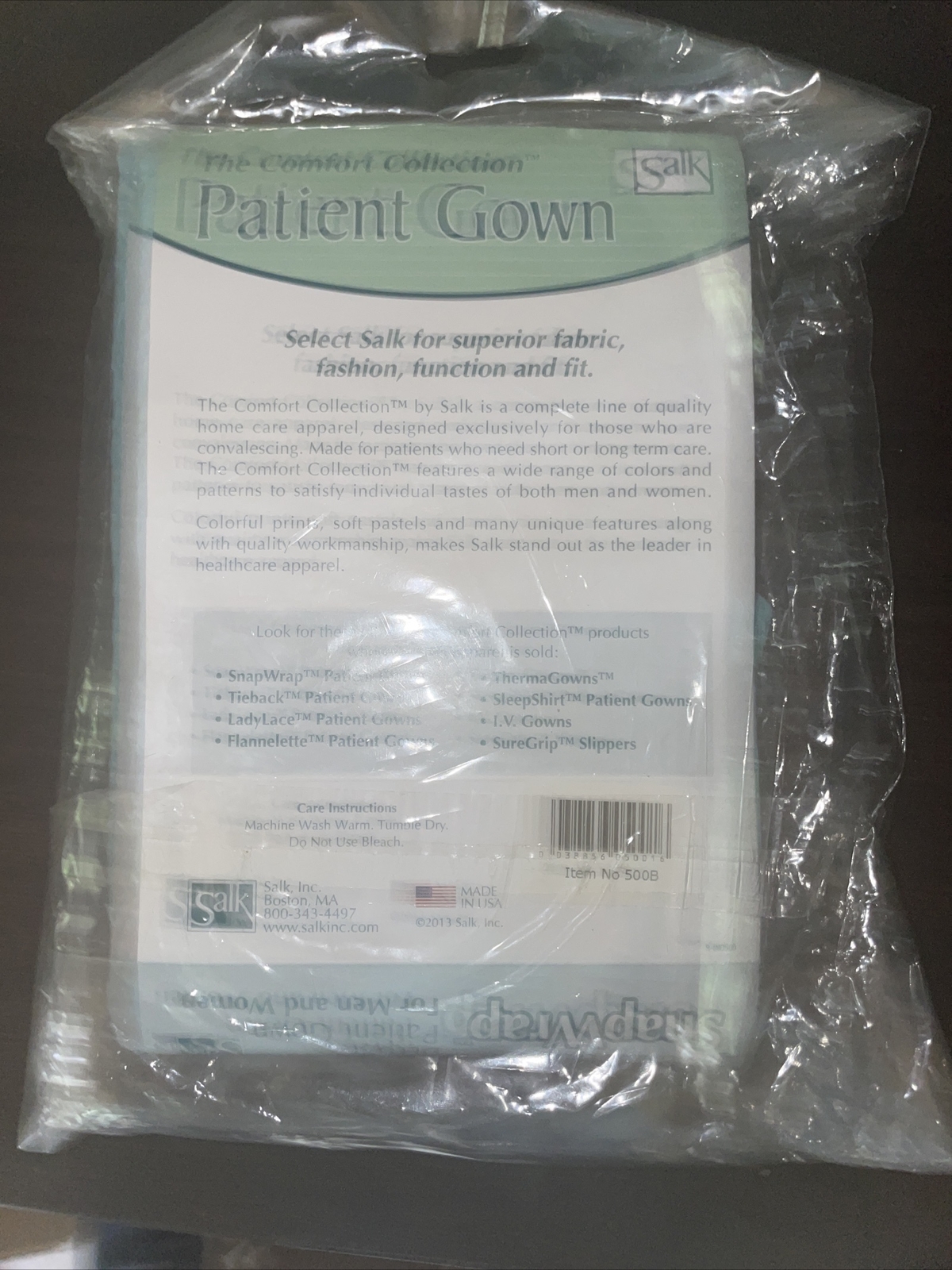 SnapWrap Patient Gown Blue Plisse Short Sleeves Wrap Around Snap Closures NIP