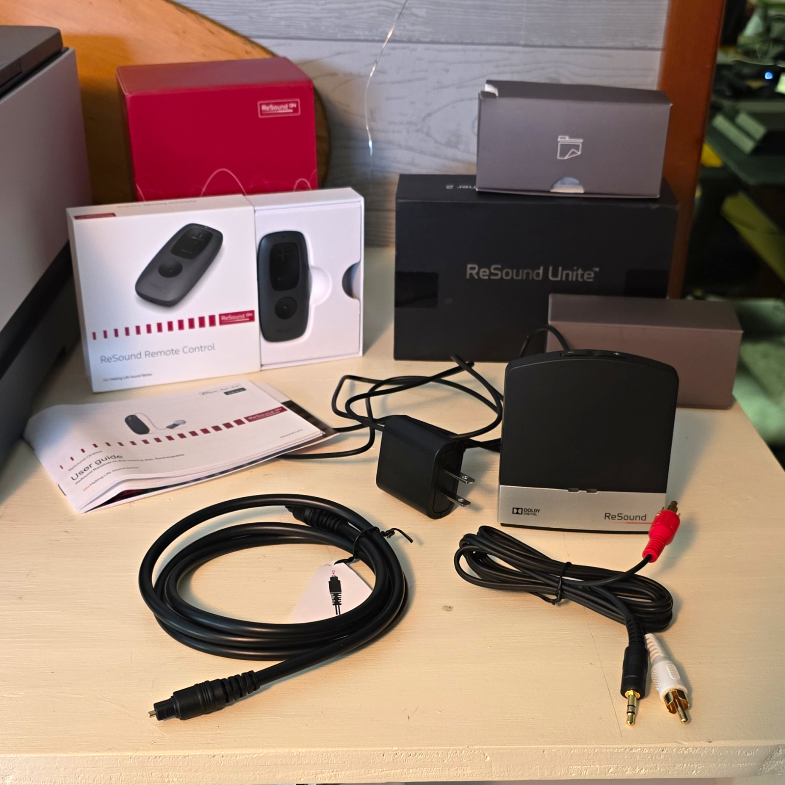 ReSound Unite TV Streamer 2 SAS-3 Base Station Kit w/ Cables Adapter Manuals