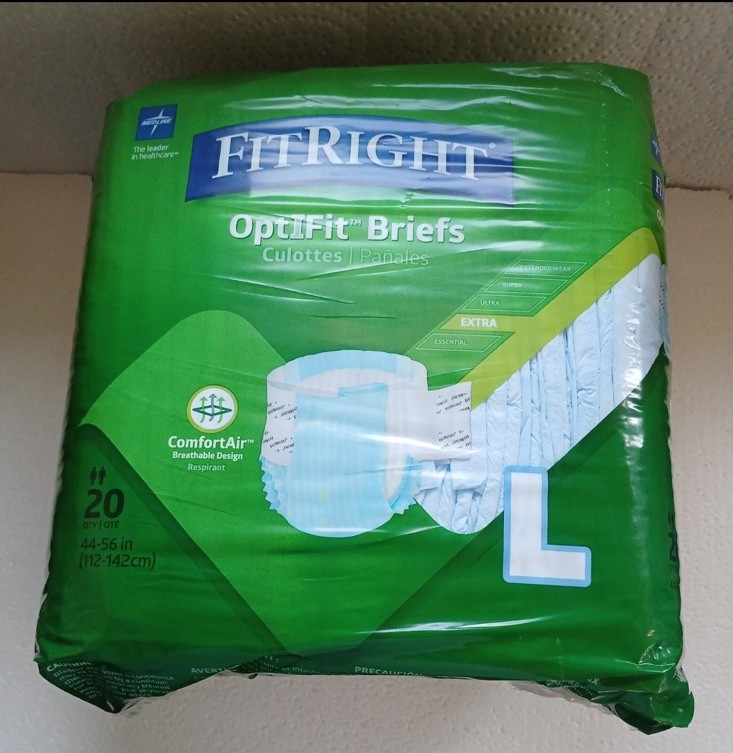 Adult Diapers, Extra Heavy Absorbency, L (Waist Size 44in-56in), 20 Count, Op…