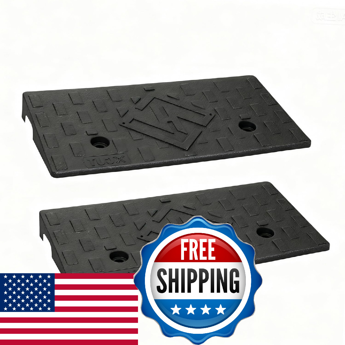 Rubber Curb Ramps 2 Pack 19.68×9.84in Driveway Sidewalk Entry Threshold Ramp 2in