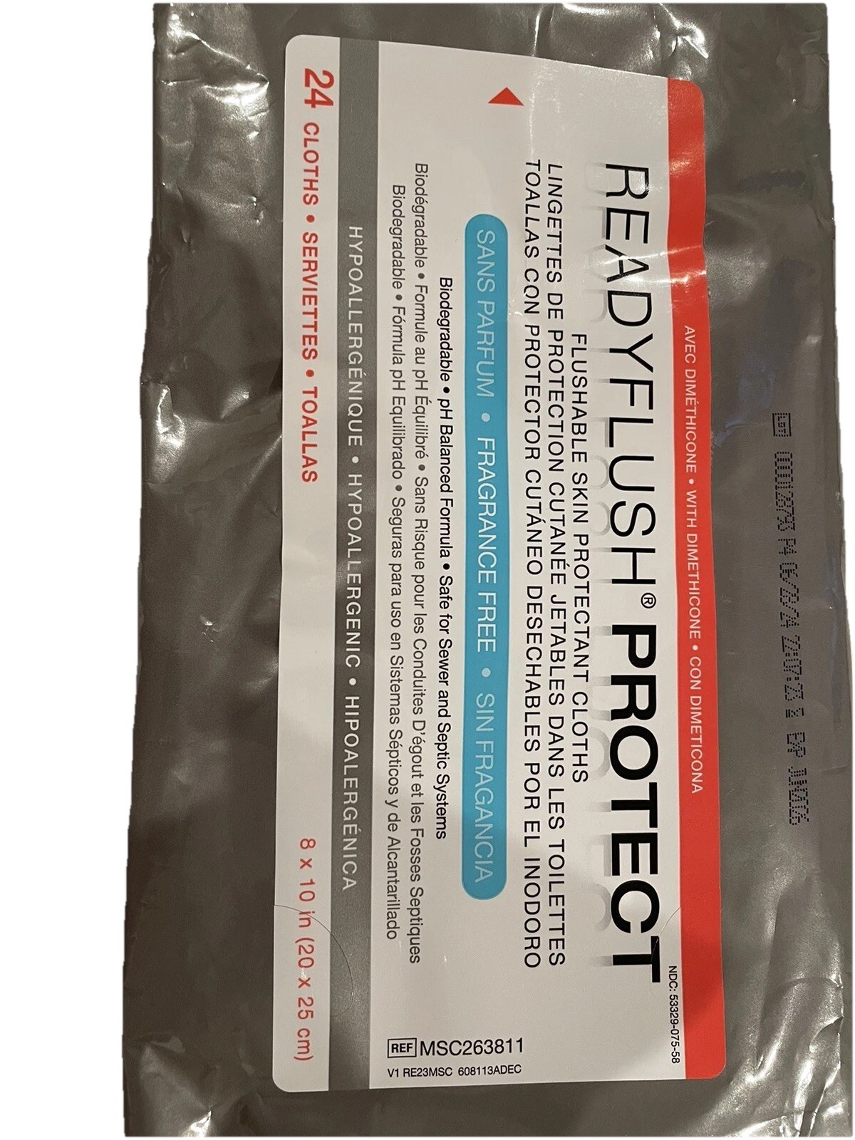 Medline ReadyFlush Protect Flushable Cleansing Cloths 5 Packages MSC263811