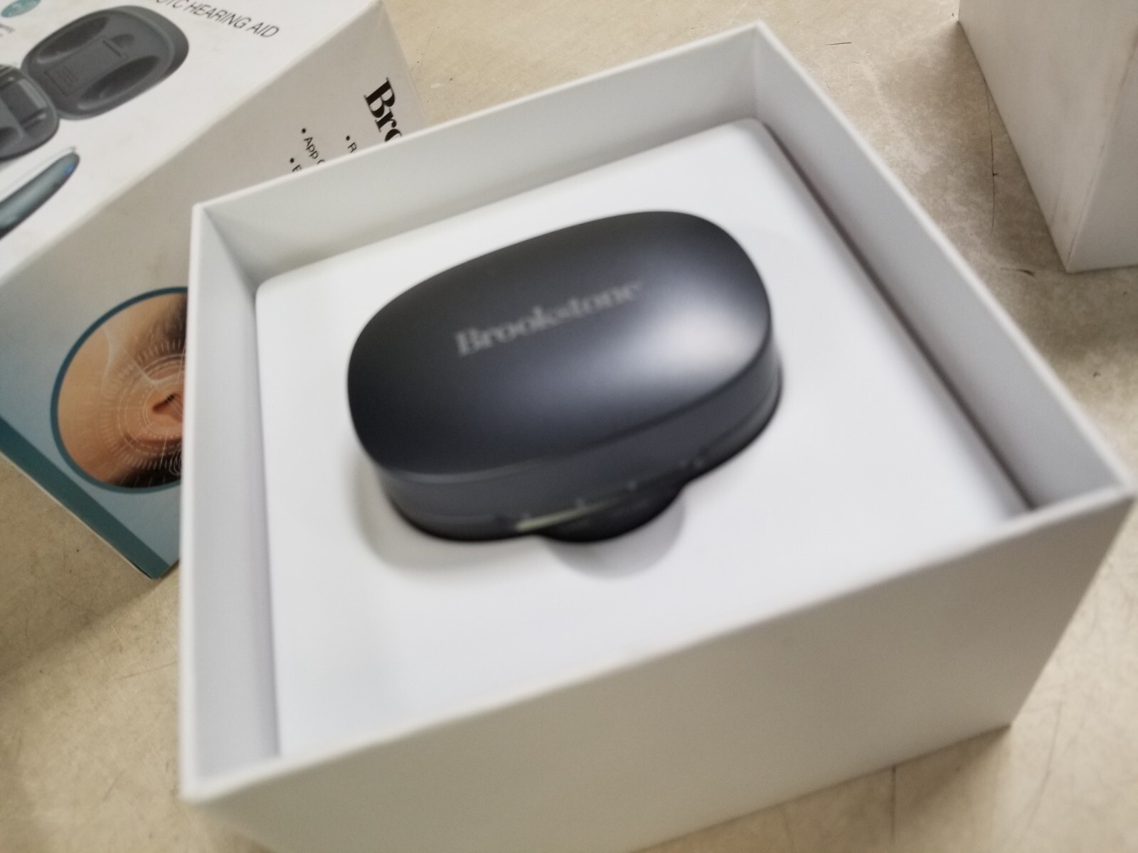 Brookstone Rechargeable Bluetooth OTC Hearing Aids & Charging Case