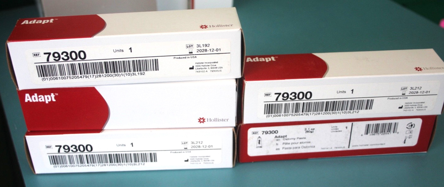 LOT OF 5 HOLLISTER 79300 ADAPT PASTE 5X BOX OF 2.1OZ EACH FRESH EXP 2028
