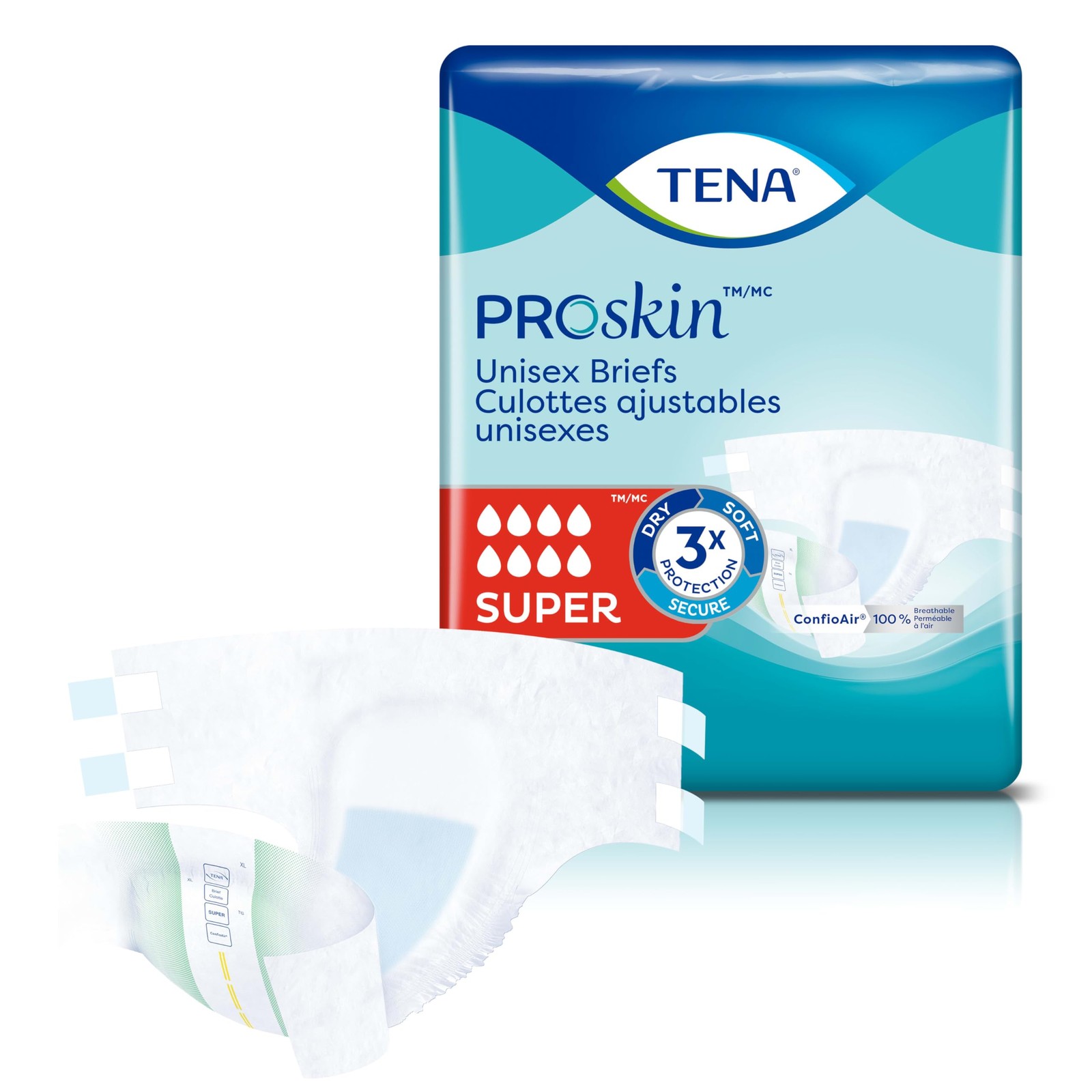 TENA ProSkin Unisex Adult Diapers with Tabs, Maximum Absorbency, Medium, 14 Ct