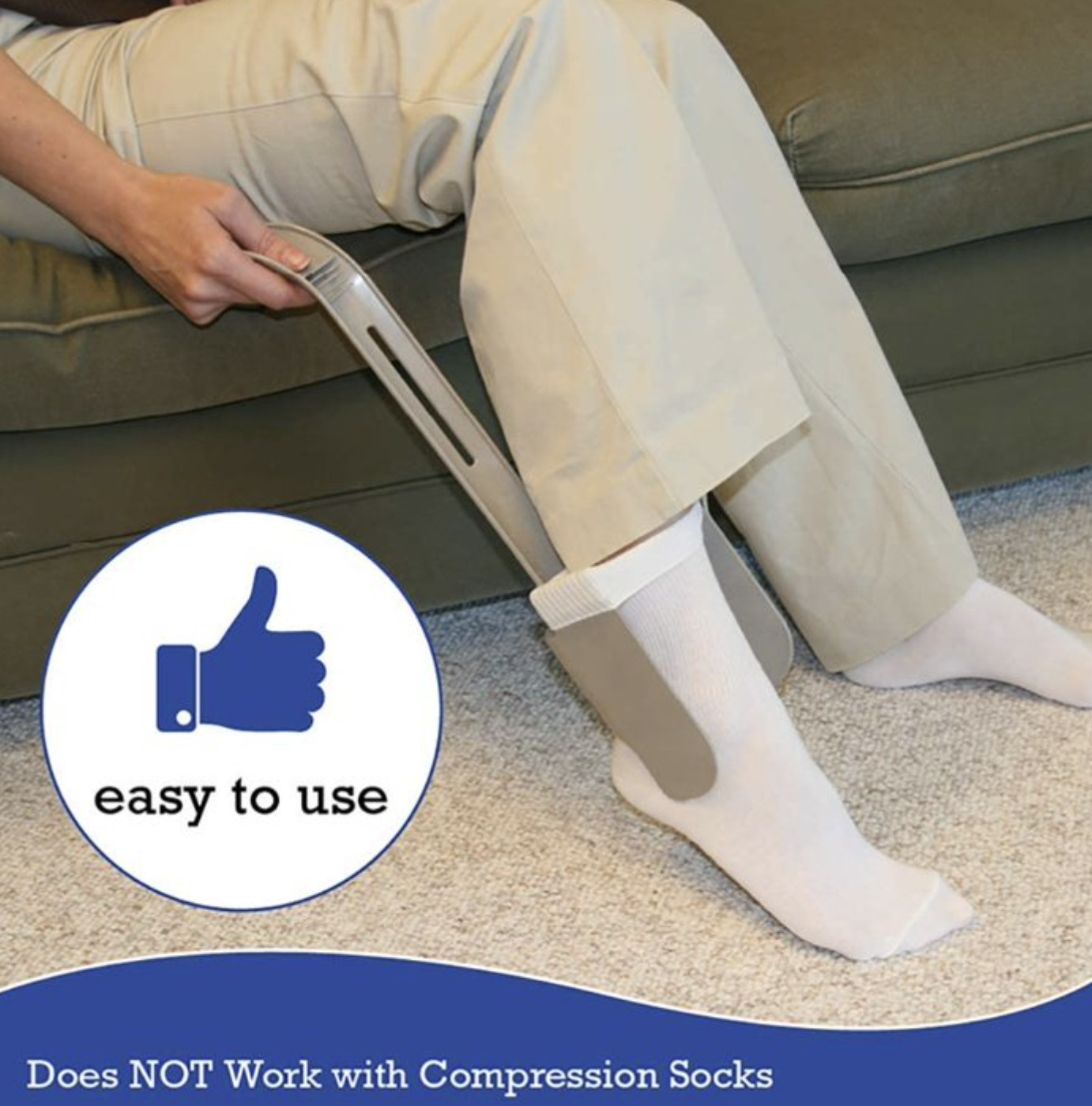 Kinsman Simple & Stress-free Sock Aid For All Socks & Doubles As A Shoe Horn