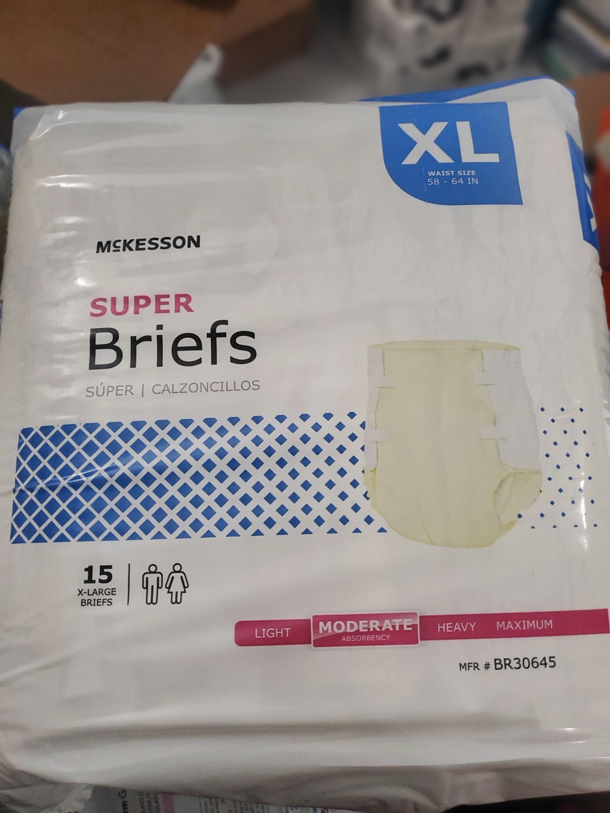 McKesson Super Briefs Incontinence Briefs XL Moderate 28ct