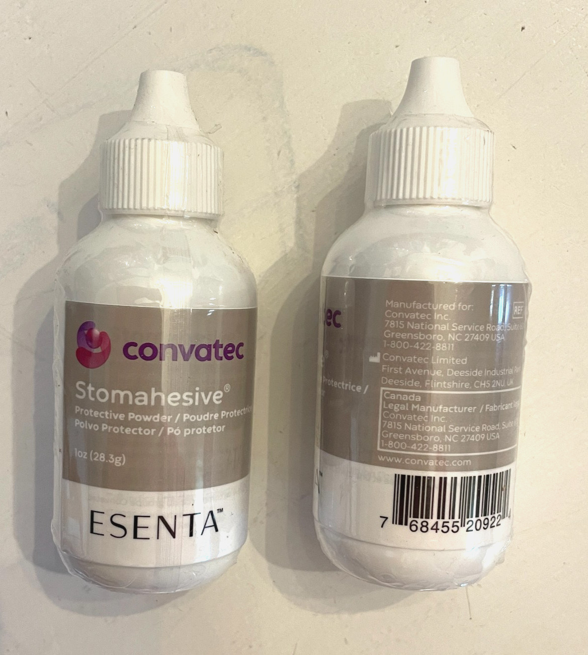 ConvaTec ESENTA Stomahesive Protective Powder LOT of 2 Sealed 1 oz Ostomy Care