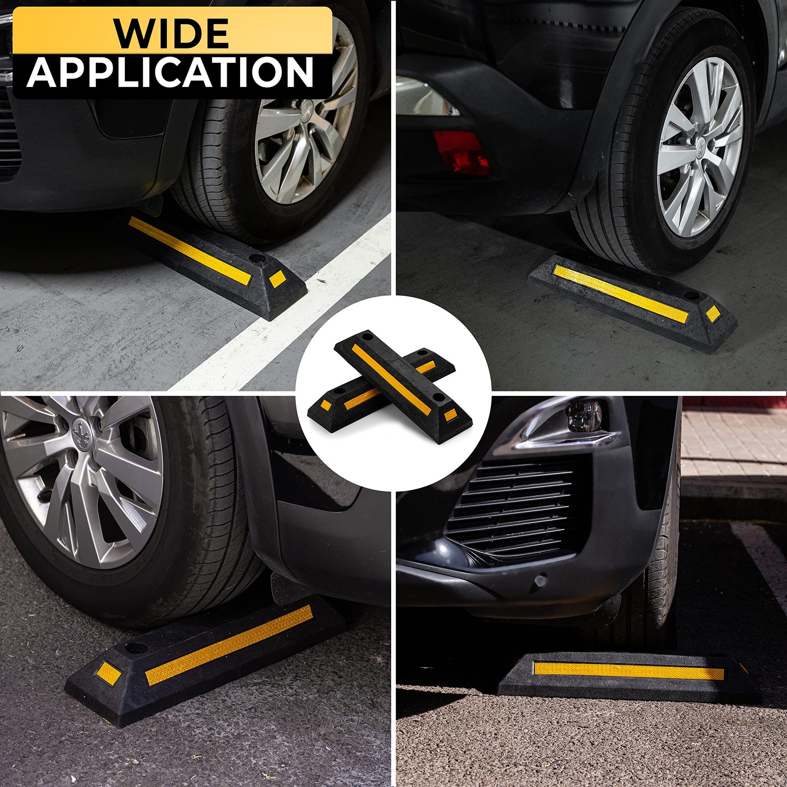 Heavy Duty Rubber Parking Guide – 2 Pcs Premium Quality Durable Car Garage Wh…