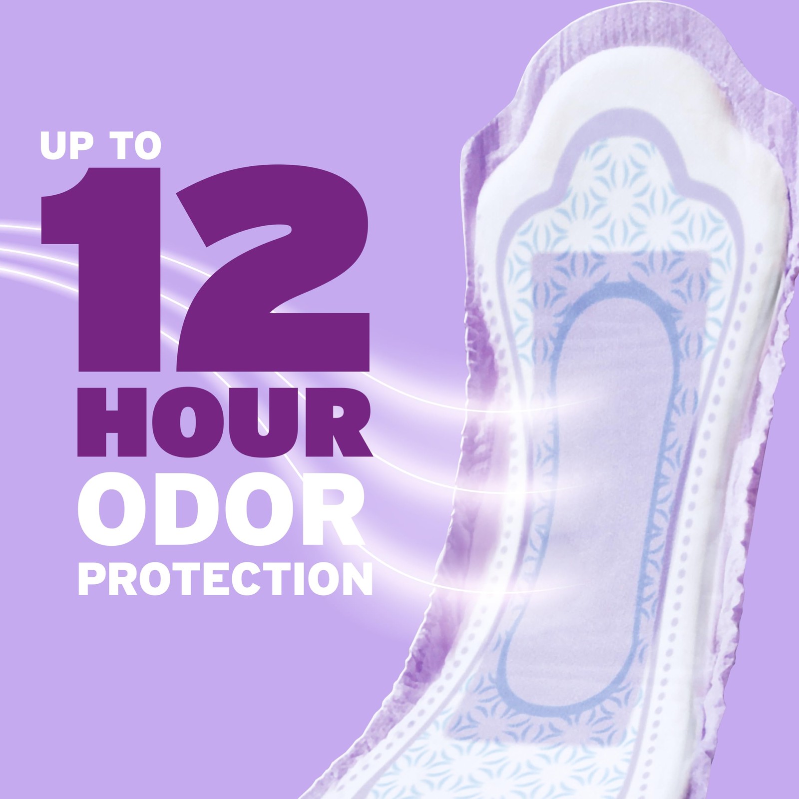 Poise Incontinence & Postpartum Pads for Bladder Leaks, 6 Regular, Purple