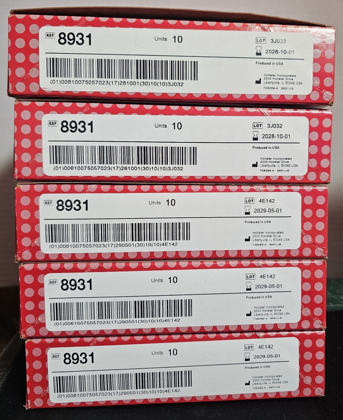 5 Boxes / 50 Total Hollister 8931 One Piece Drainable Ostomy Pouch