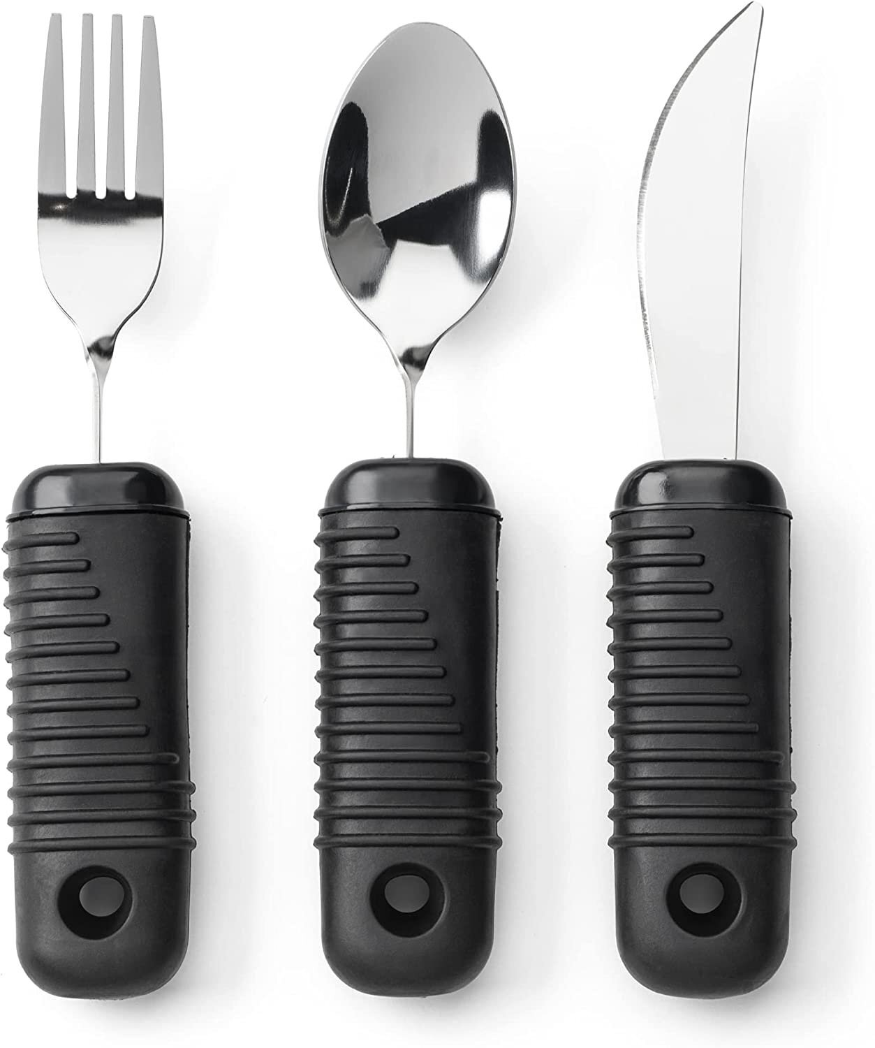 Weighted Utensils Set – 3-Piece Heavy Duty, Stainless Steel Fork, Knife, Spoon