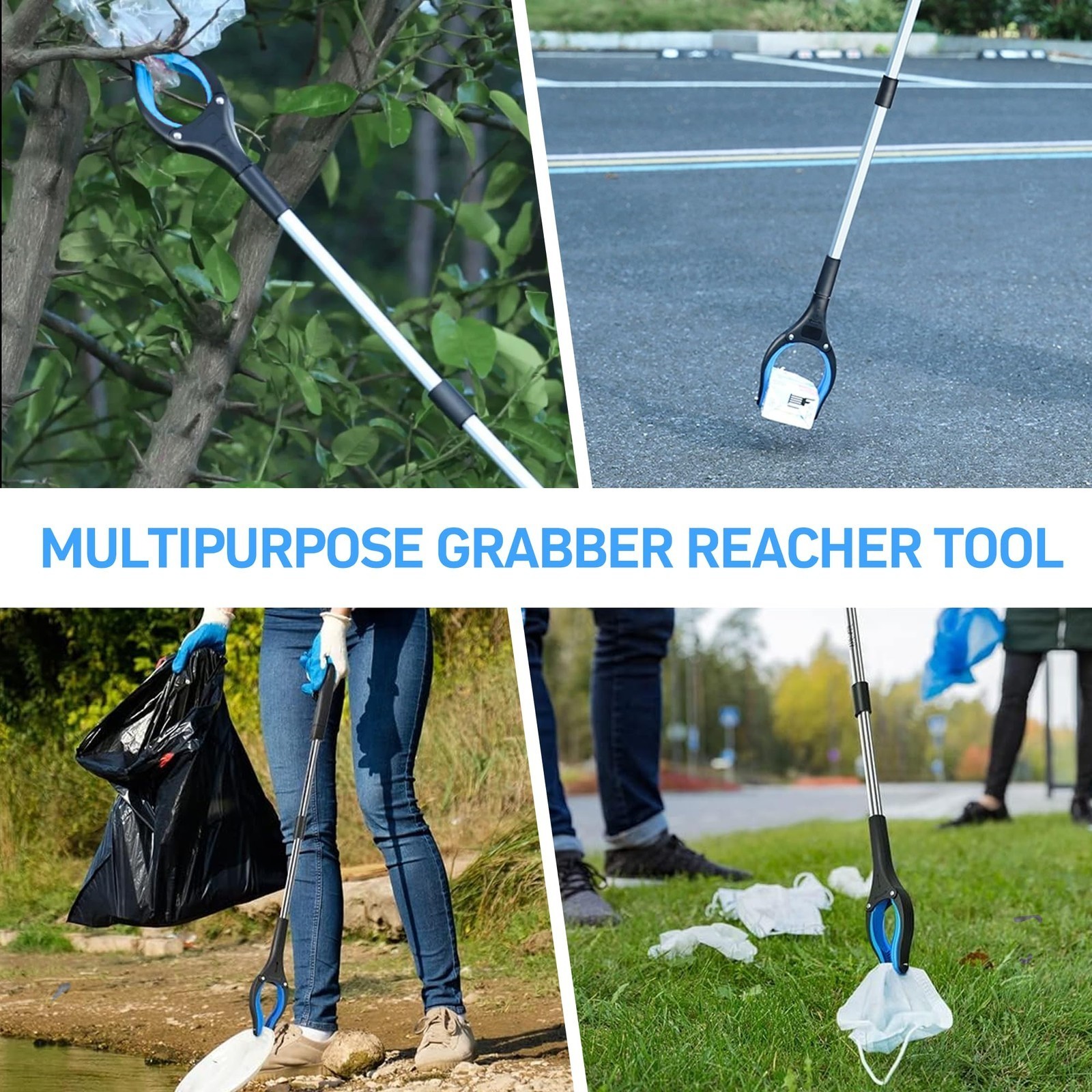 32″ Grabber Reacher Tool Foldable Reacher Grabber Pickup Tool 360° Rotating