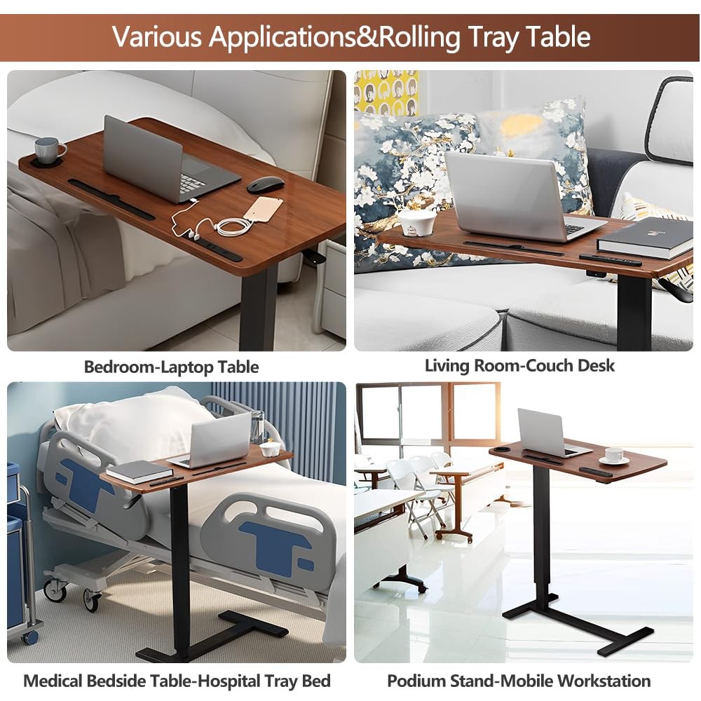 Begyoku Overbed Tablehospital Bed Tablepneumatic Bedside Table Adjustable Over