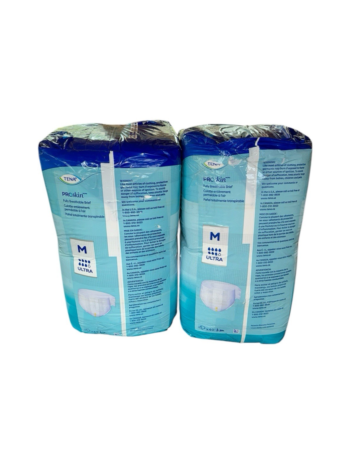 Lot Of 2-TENA Ultra Adult Incontinence Brief Diapers M 67200 40 Ct (80 Total)