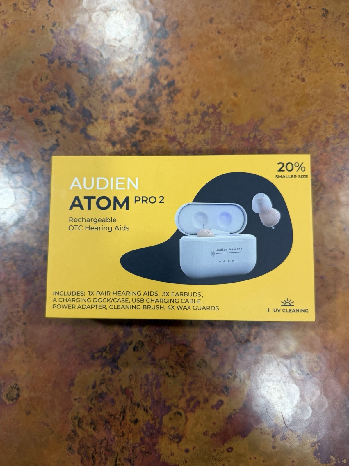 Audien Atom Pro 2 Wireless Rechargeable Hearing Aid New Never Used
