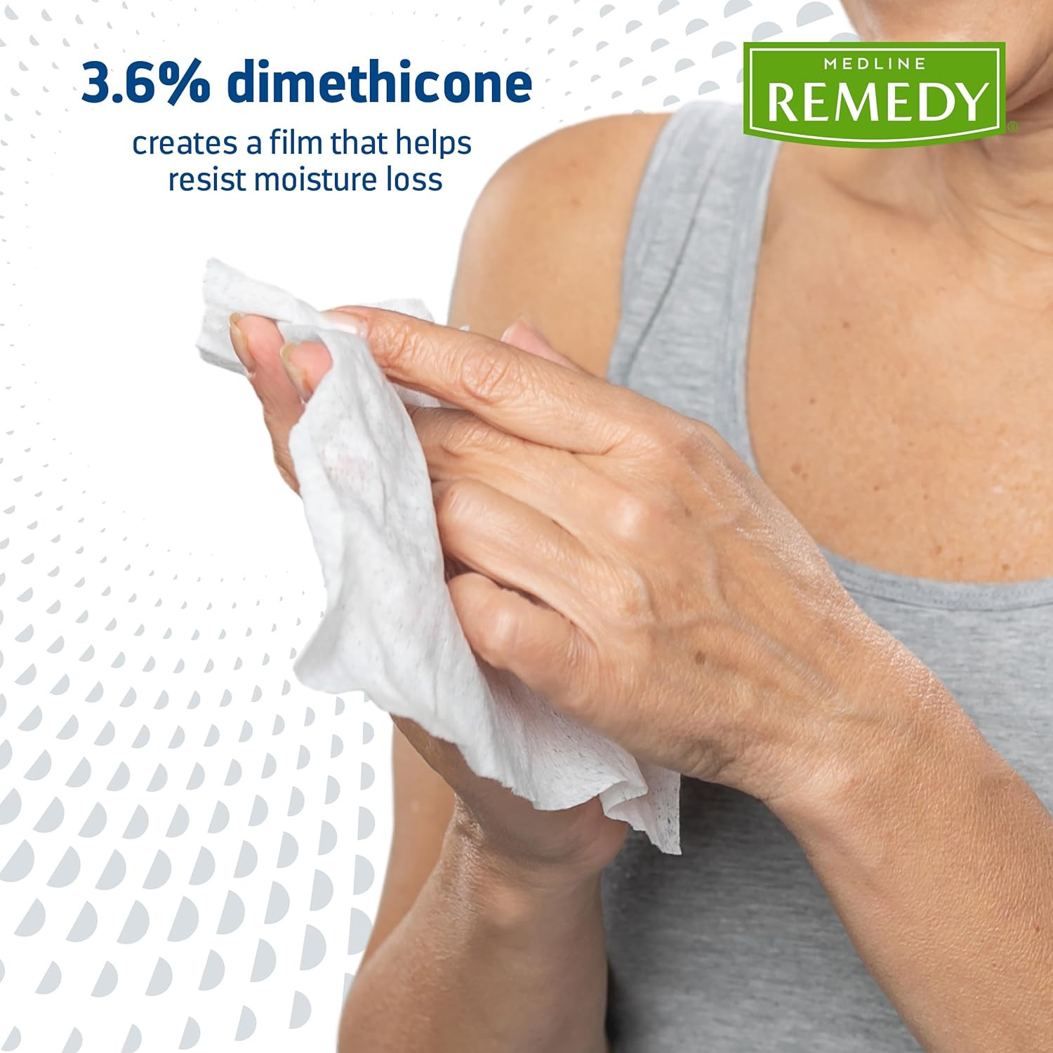 Medline Remedy Clinical 3-In-1 Barrier Cream Cloth, 8 Count (32 Packs), 8 X 8 in