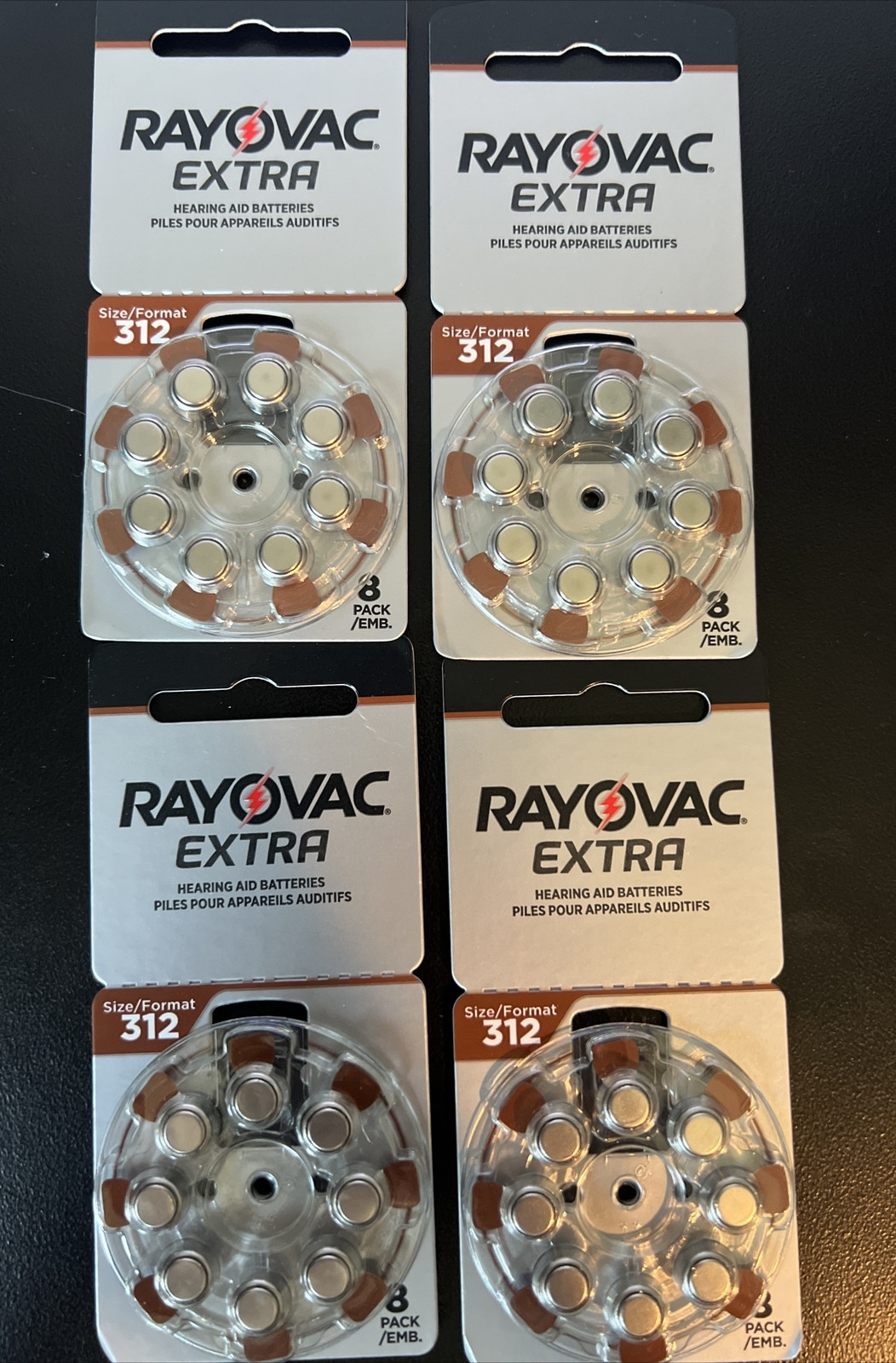 Rayovac Extra Hearing Aid Batteries Size 312 (Set of 4 pkg)