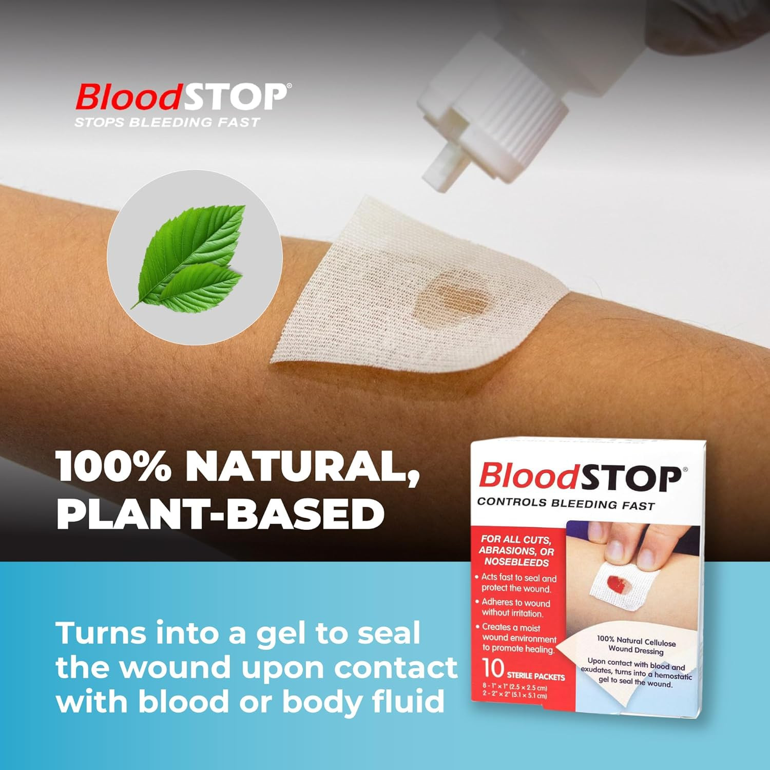 -Hemostatic Dressing: Controls Bleeding Fast, Natural, Plant-Based Wound Dressin